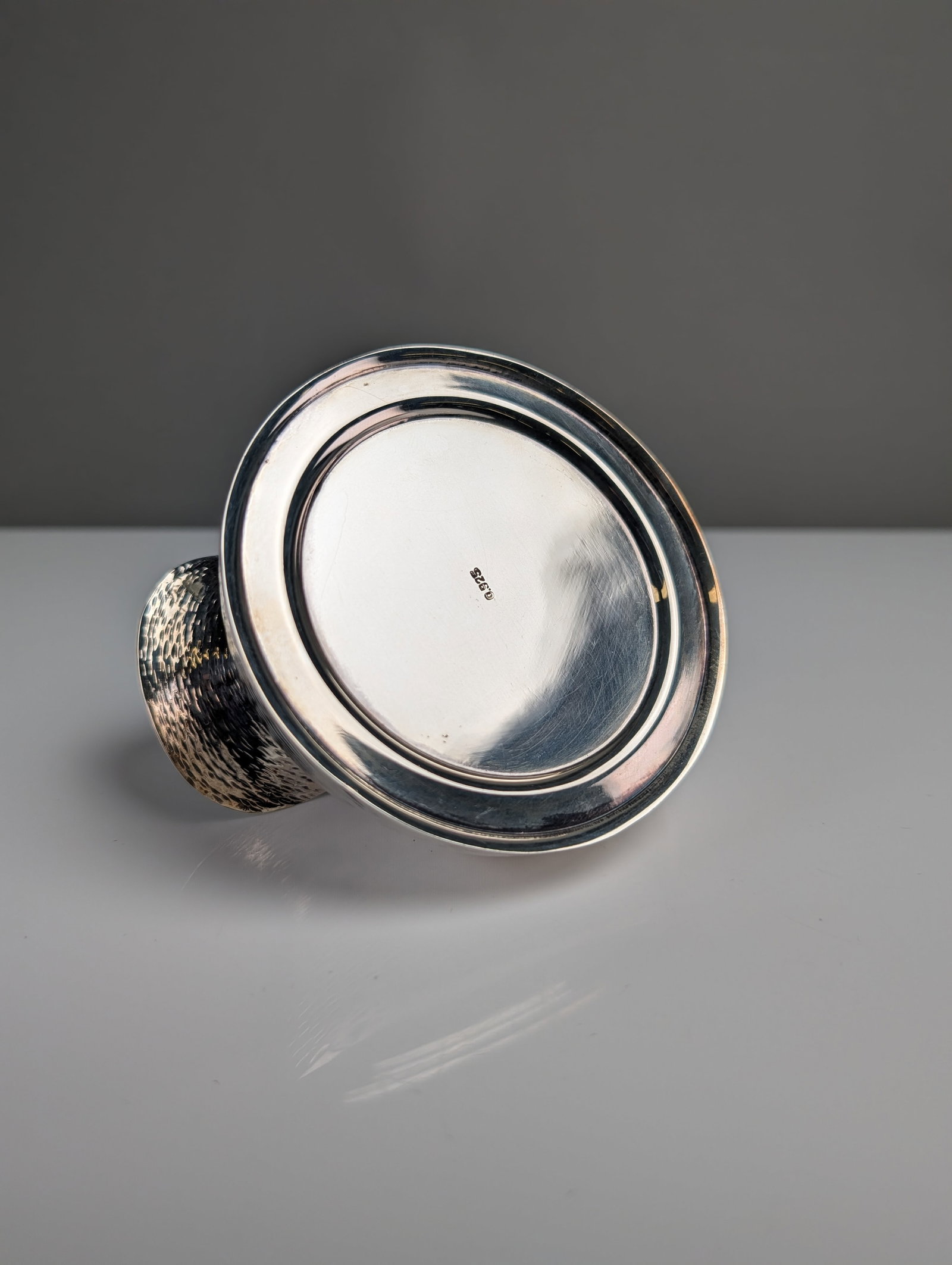Modernist Solid Silver Martele Creamer - 3