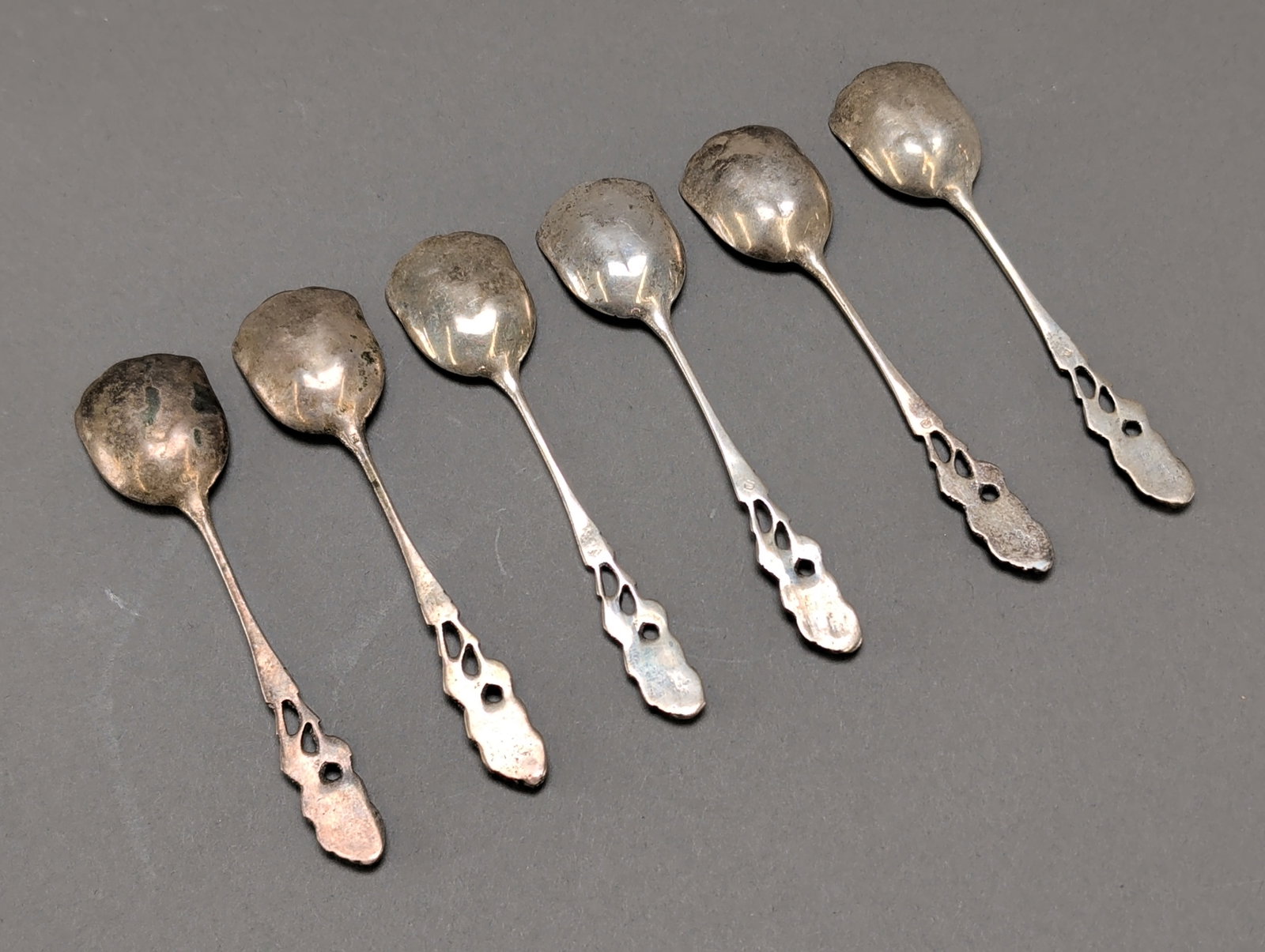 6pc Continental 800 Silver Spoons - 3
