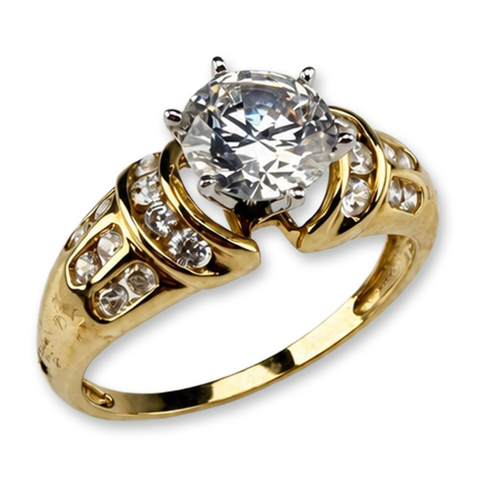14K Yellow Gold Diamonique Cubic Zirconia Ring (1 of 6)