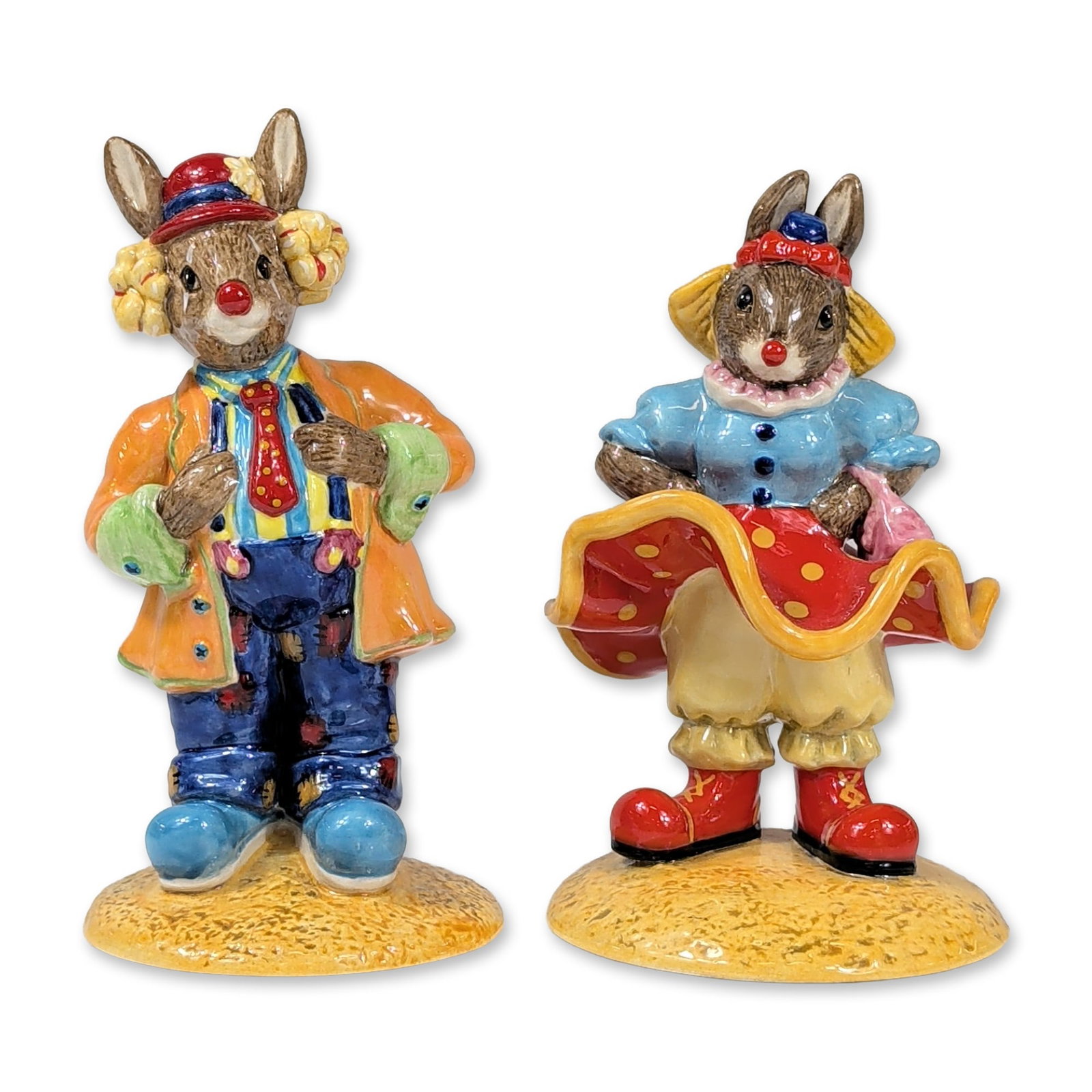 2pc Royal Doulton Bunnykins Clown Figurines (1 of 3)