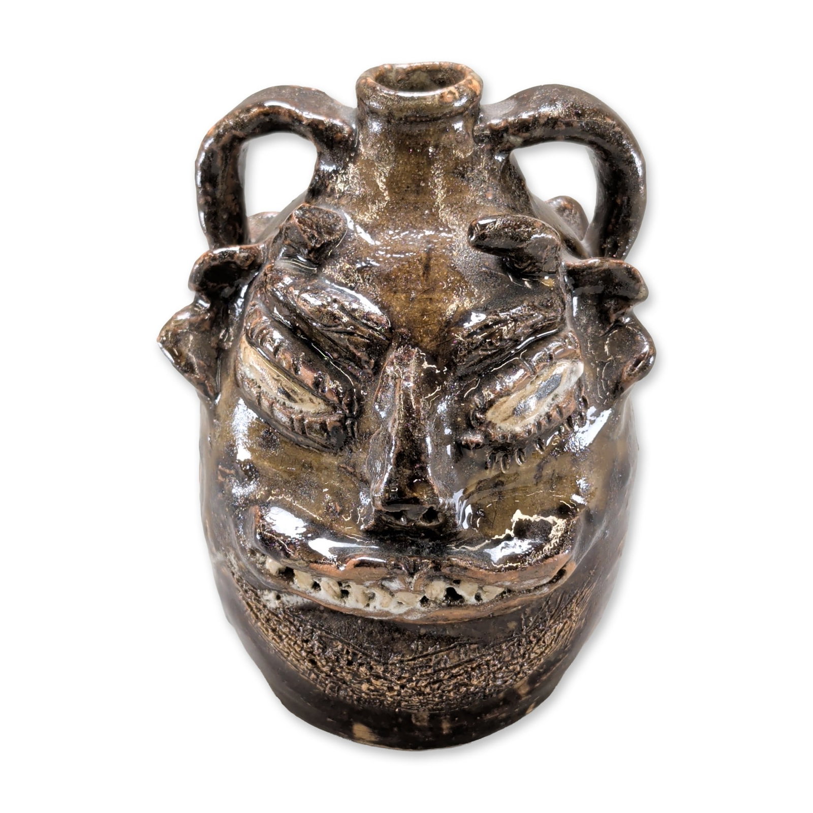 Marie Rogers Folk Pottery Georgia Stoneware Face Jug (1 of 3)