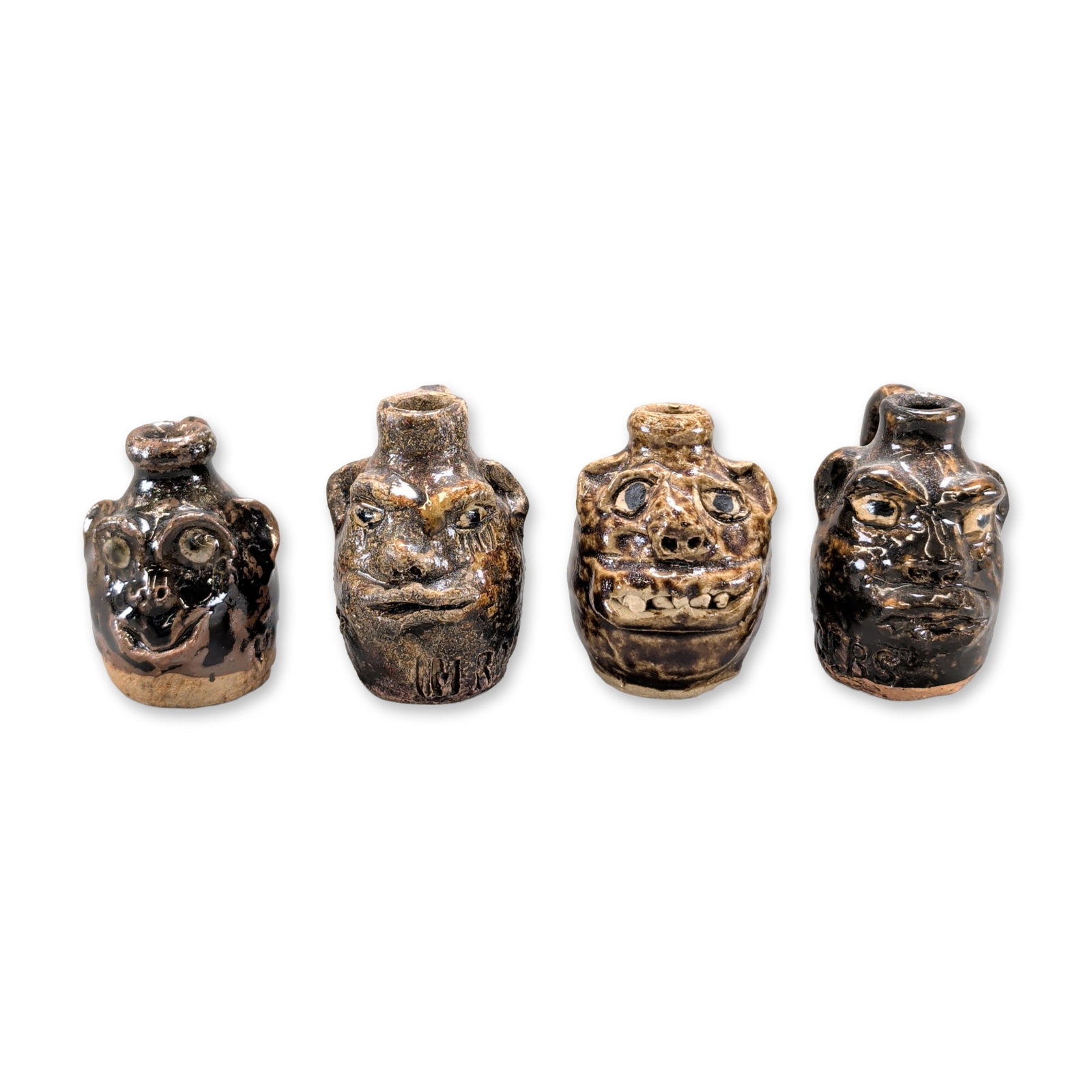 4pc Marie Rogers Pottery Georgia Folk Face Jugs (1 of 4)