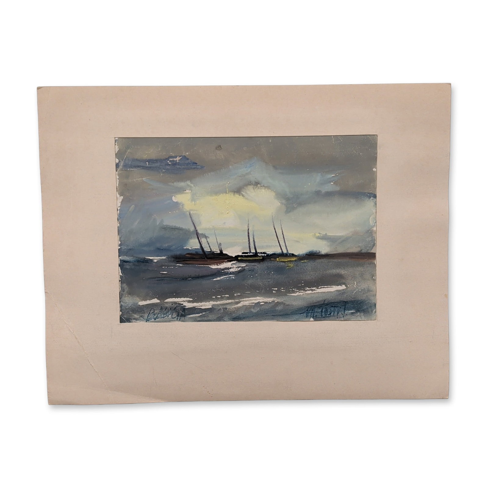 Istvan M. Toth (Hungarian, 1922-2006), Expressionist Seascape (1 of 5)