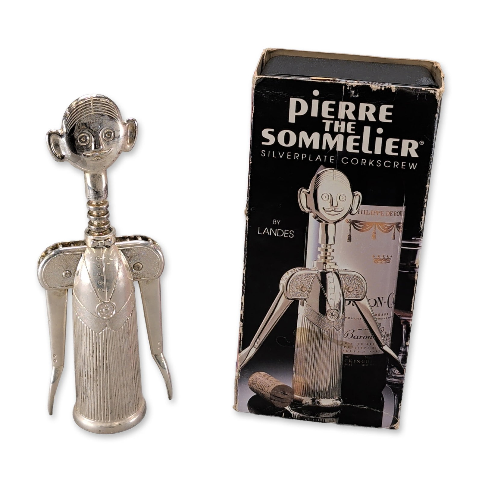 Landes Pierre the Sommelier Silverplate Corkscrew with Box (1 of 3)