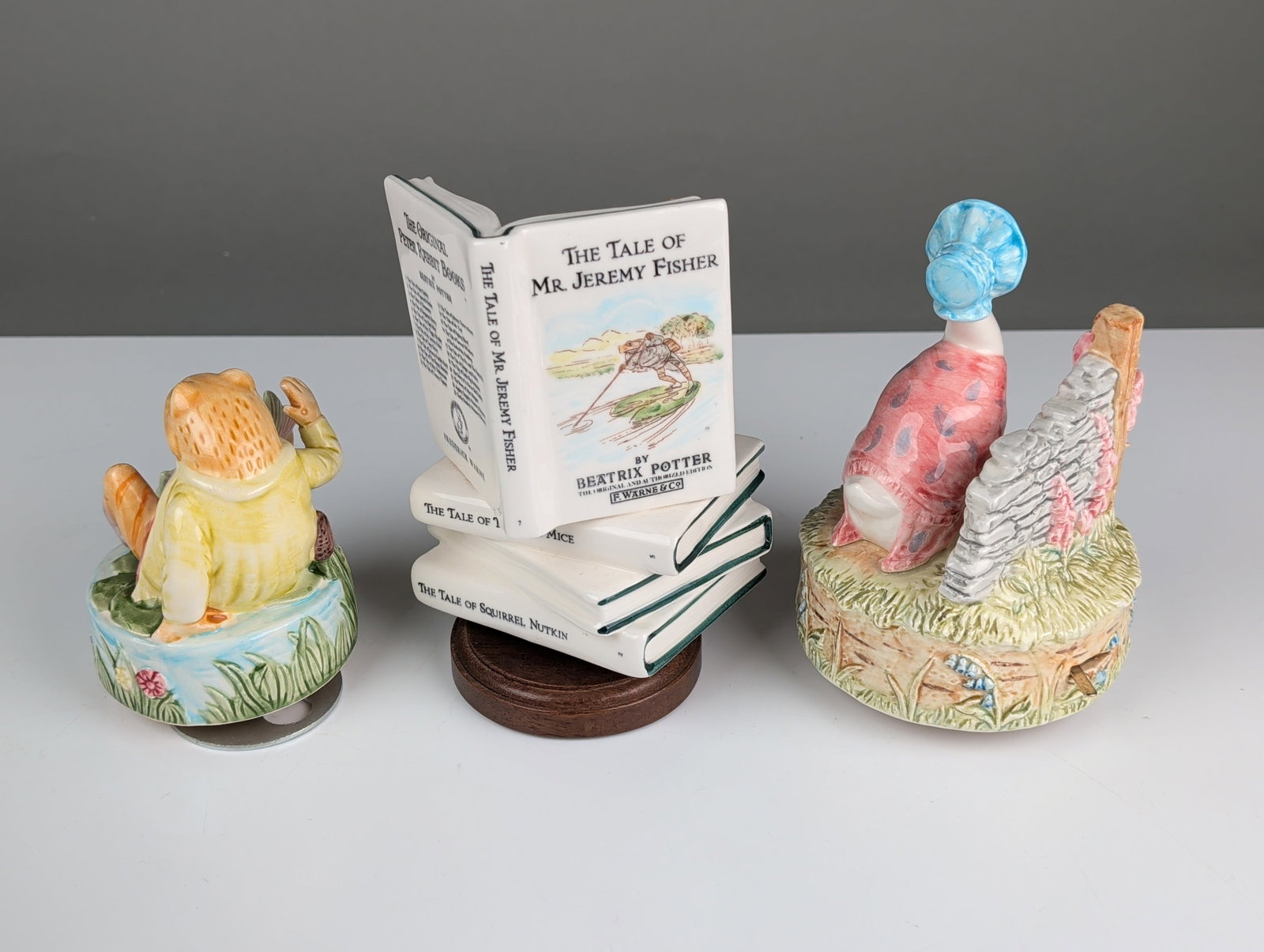 3pc Schmid and Enesco Beatrix Potter Ceramic Music Boxes - 2