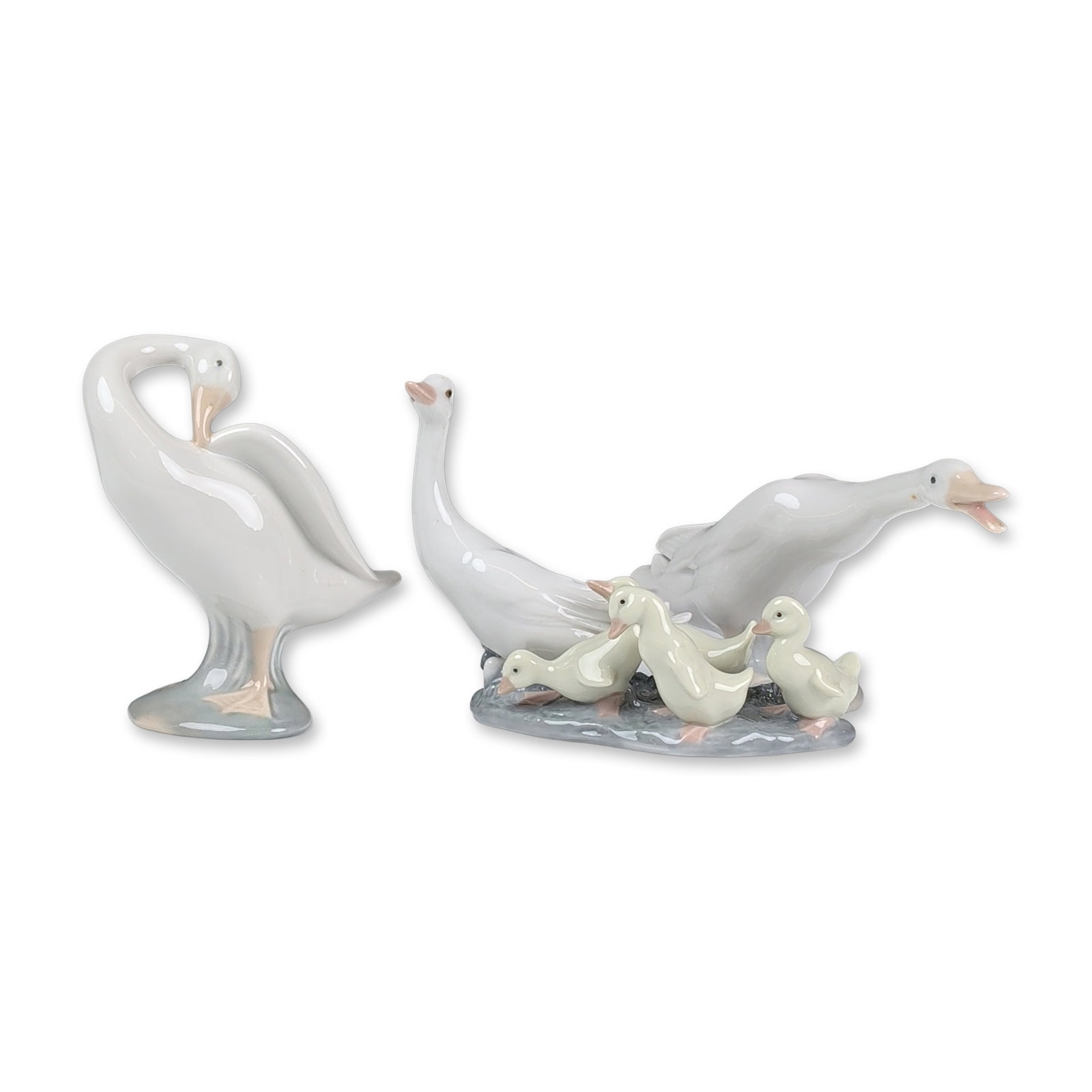 3pc Lladro Glazed Porcelain Ducks and Ducklings Figurines (1 of 3)