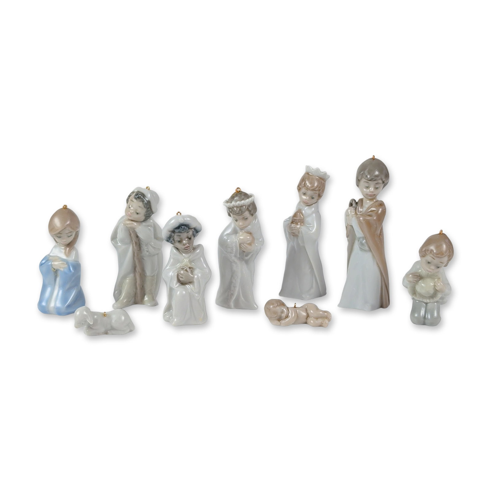 9pc Lladro Glazed Porcelain Nativity Ornament Set (1 of 5)