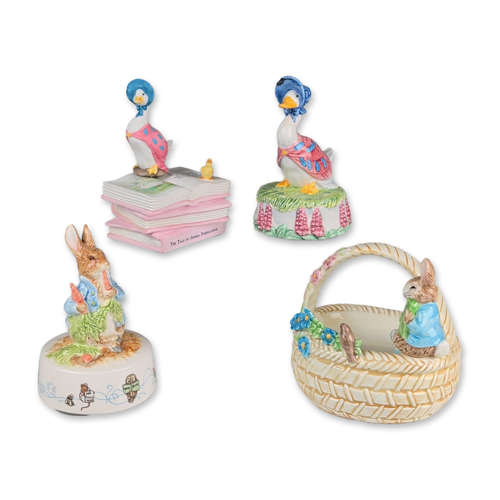 4pc Schmid Beatrix Potter Ceramic Musical Figurines (1 of 4)