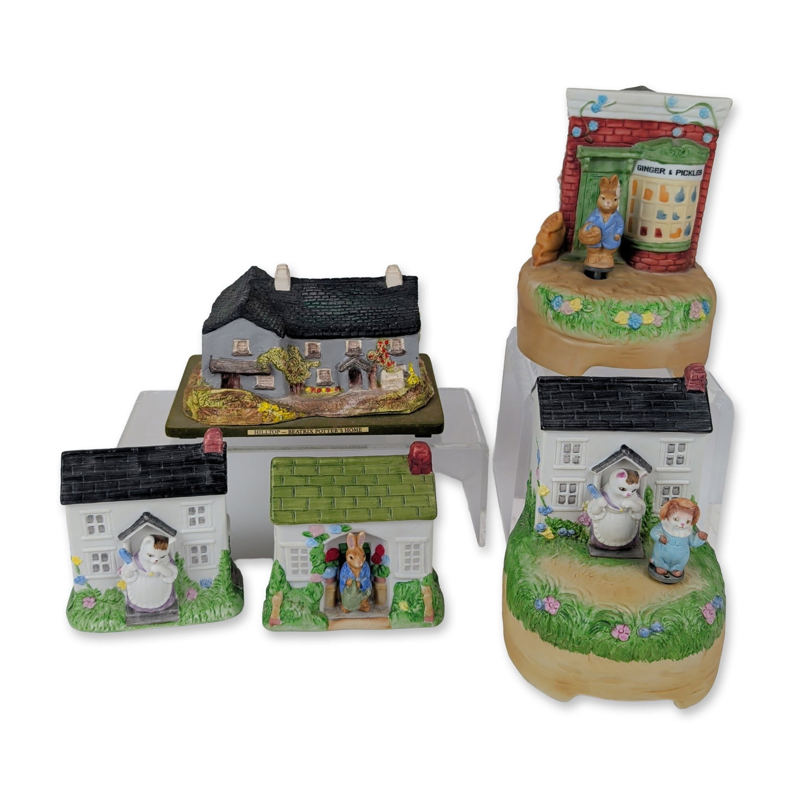 5pc Schmid and Pauline Ralph Beatrix Potter Porcelain Figures and Music Boxes (1 of 7)