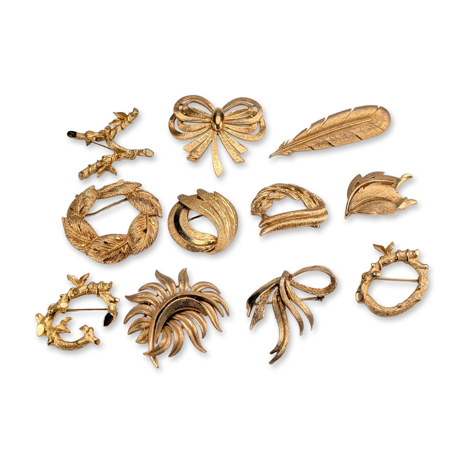 11pc Collection of Trifari, Monet, and Other Brooches (1 of 4)