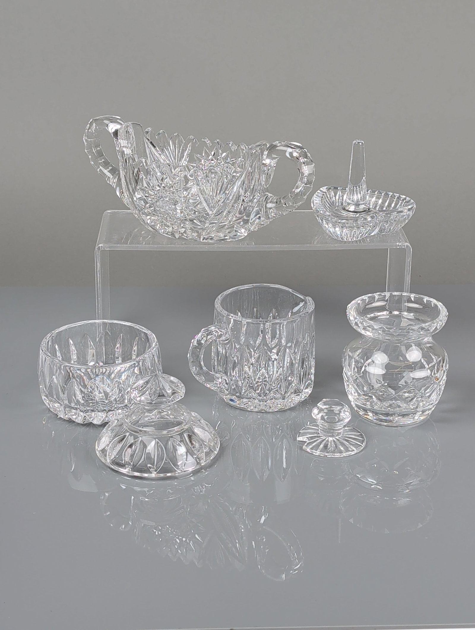 5pc Cut Glass Tableware Group - 2