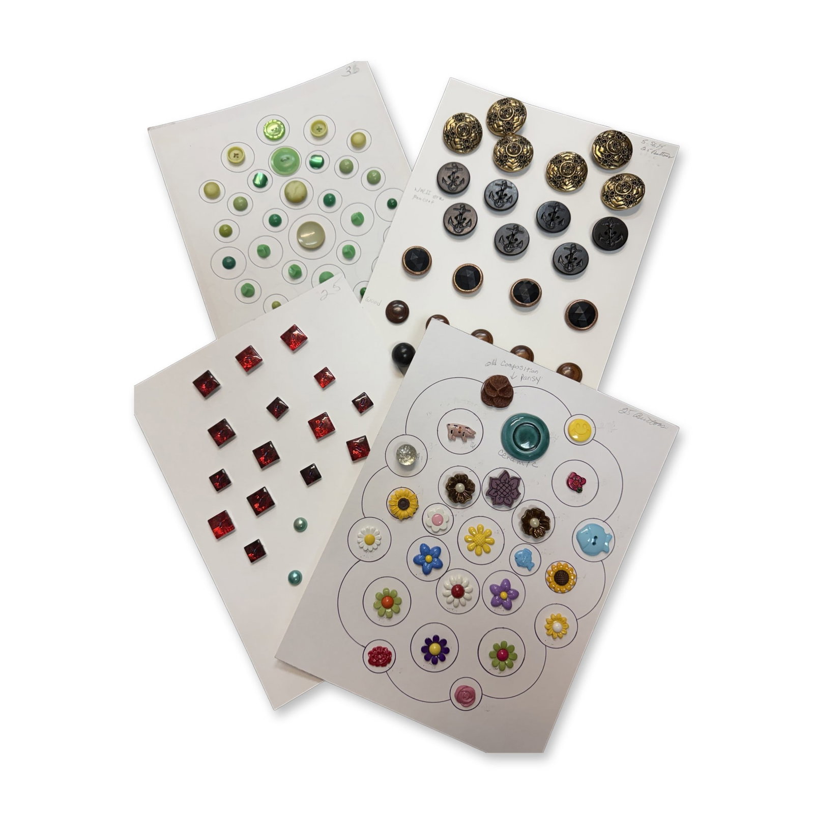 A BOX LOT OF ASSORTED PLASTIC BUTTONS (1 of 2)