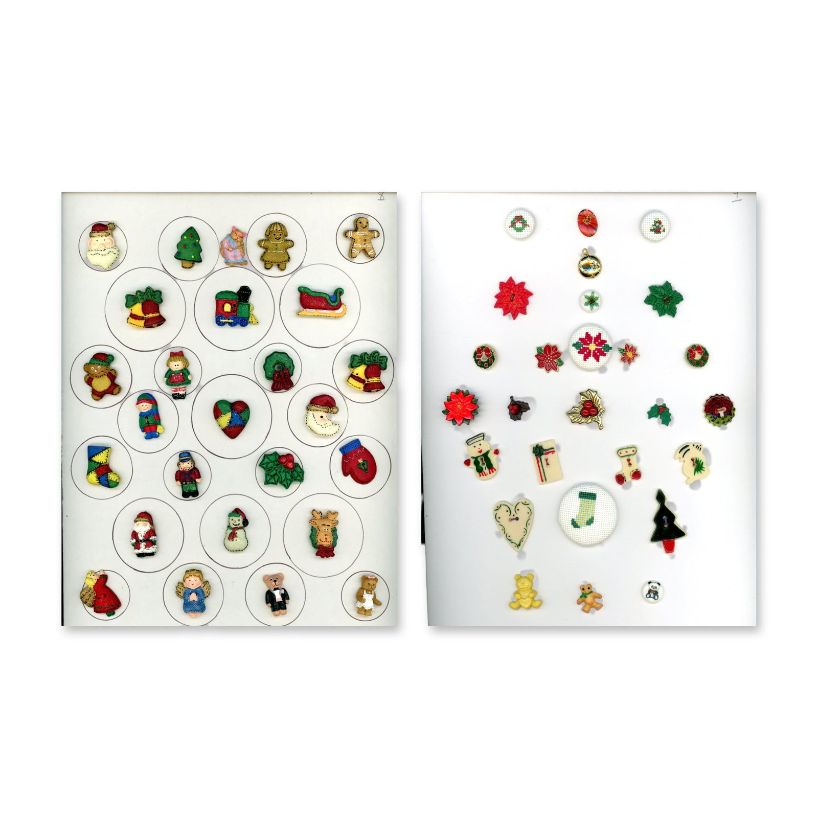 2 CARDS OF ASSORTED MATERIAL BUTTONS (1 of 3)