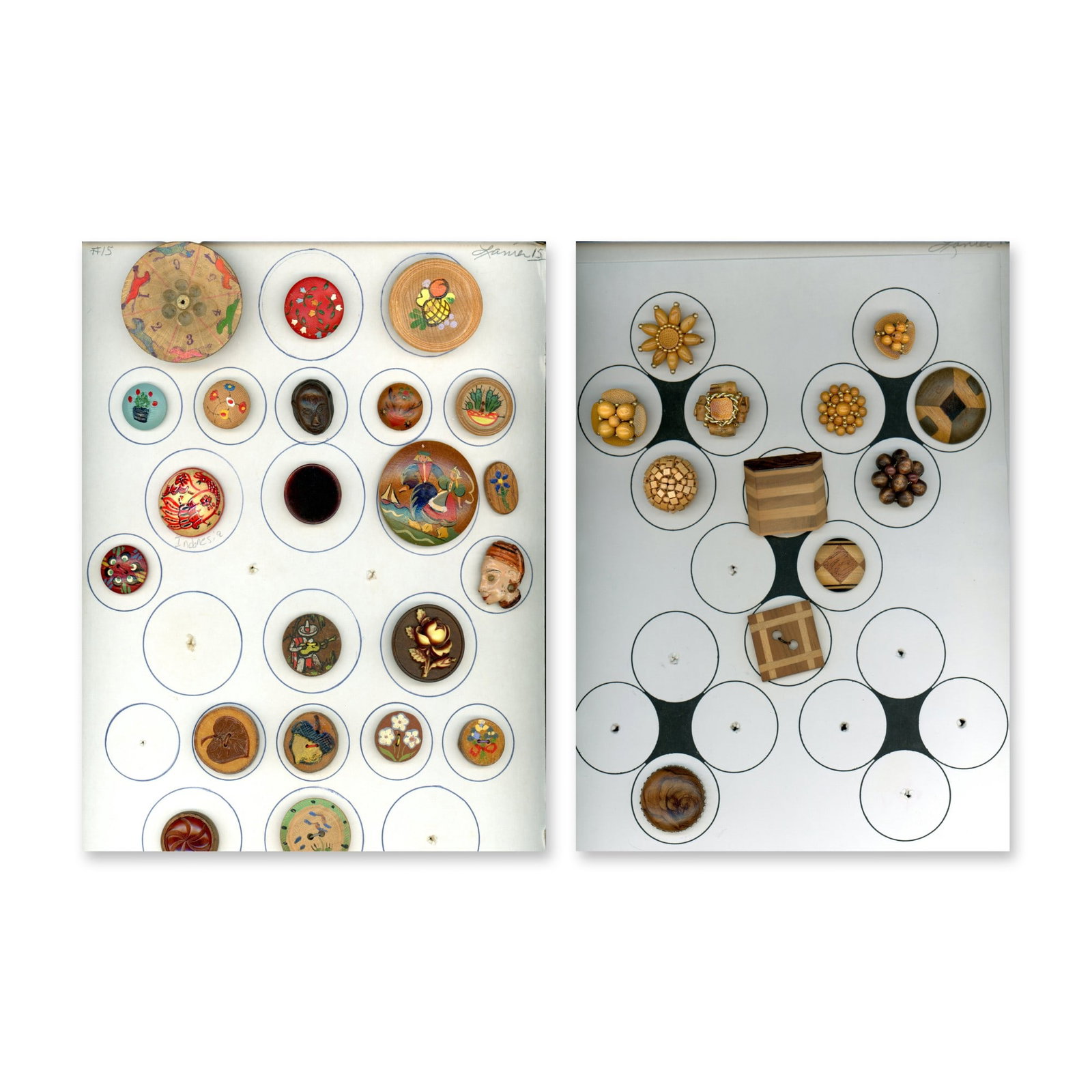 2 CARDS OF ASSORTED WOOD BUTTONS (1 of 5)