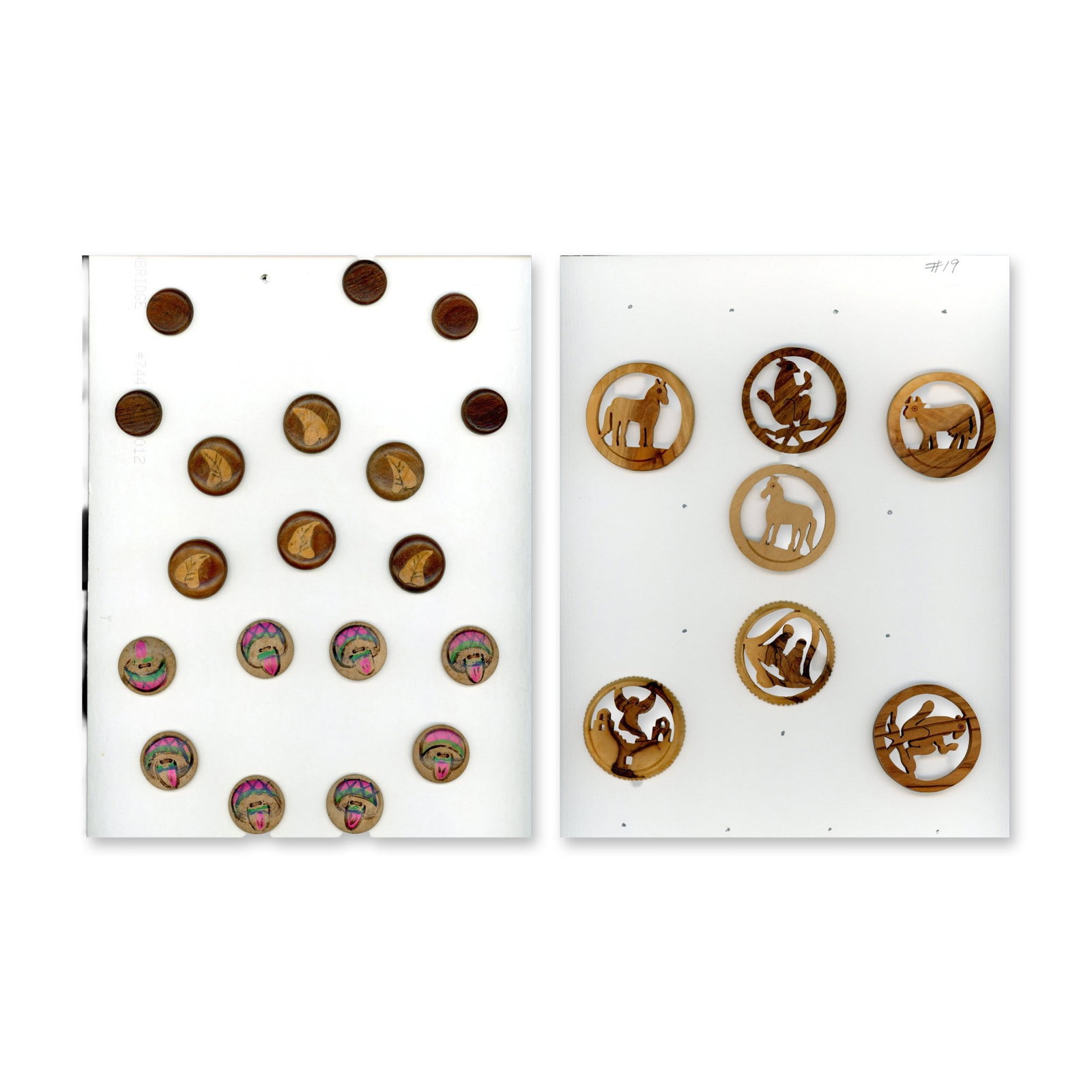 2 CARDS OF ASSORTED WOOD BUTTONS (1 of 3)