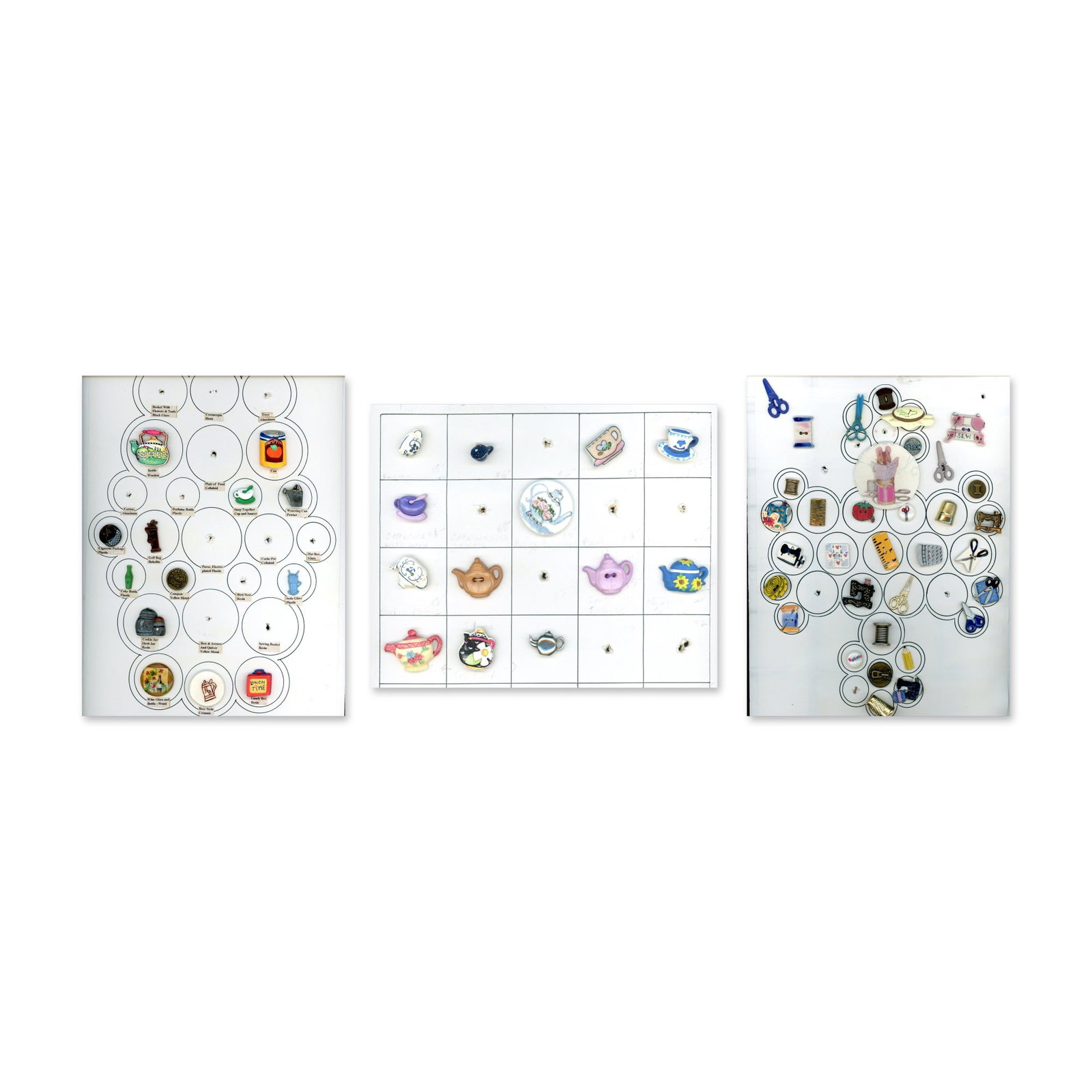 3 CARDS OF ASSORTED REALISTIC SHAPED BUTTONS (1 of 4)