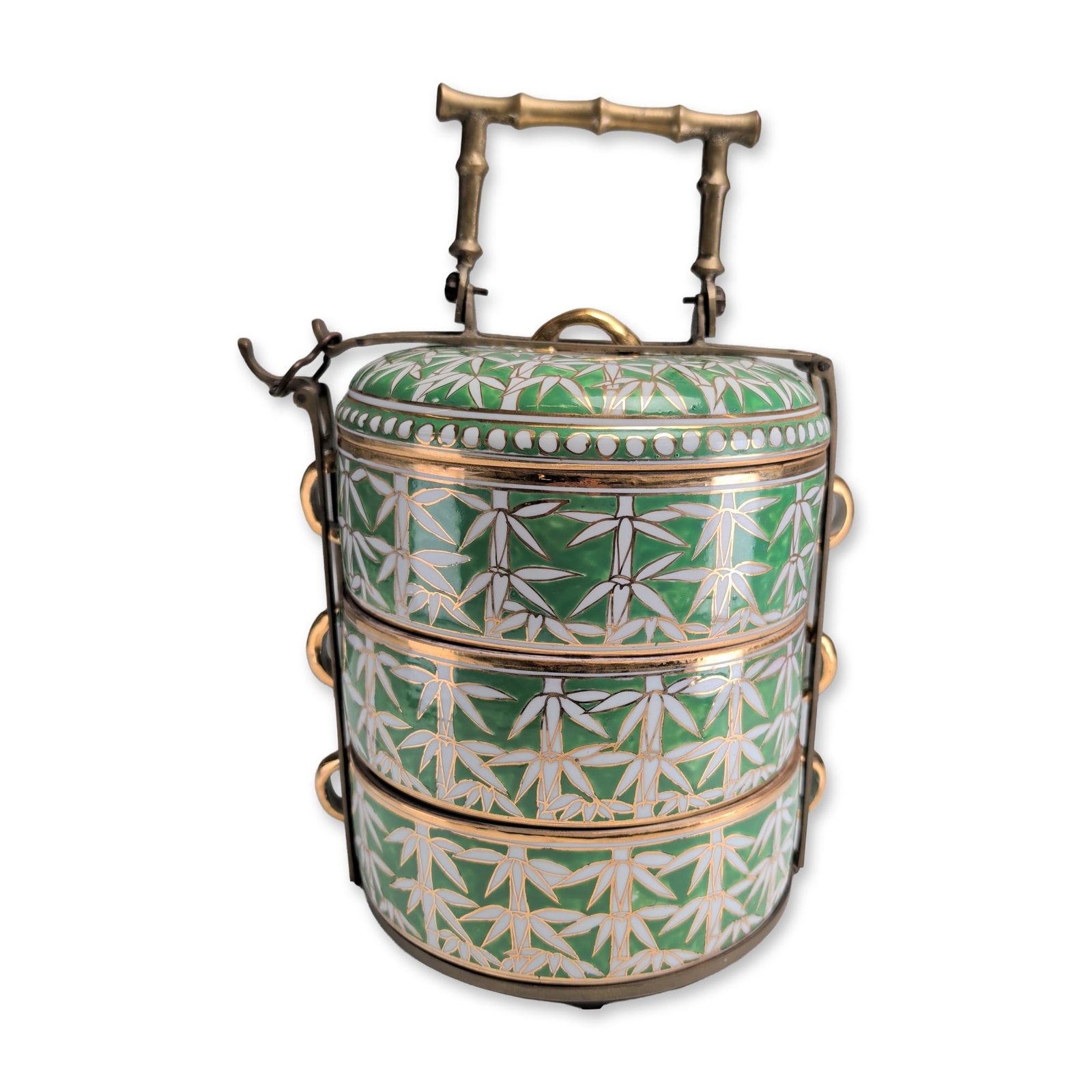 Thai Benjarong Porcelain Three-Tier Food Carrier (1 of 4)