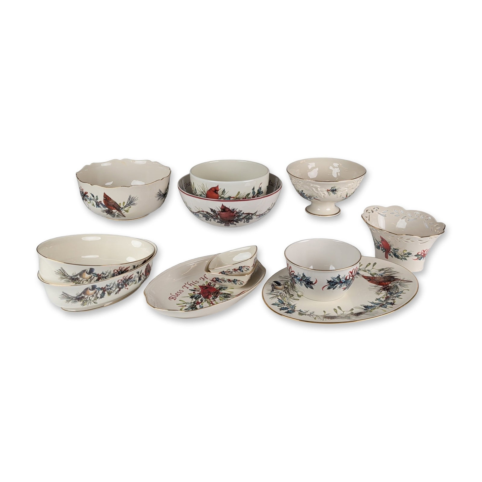 12pc Lenox Porcelain Tableware Set, Winter Greetings (1 of 7)