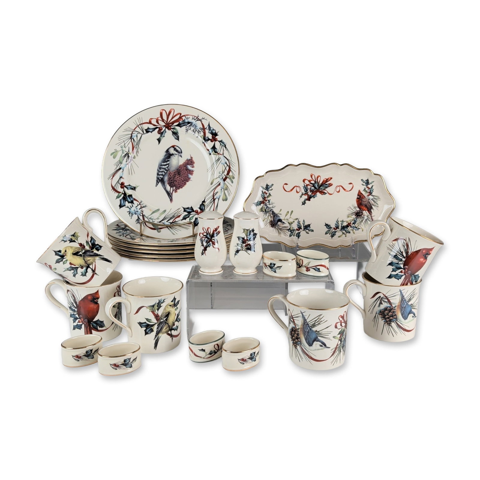 21pc Lenox Fine China Service Set, Winter Greetings (1 of 6)