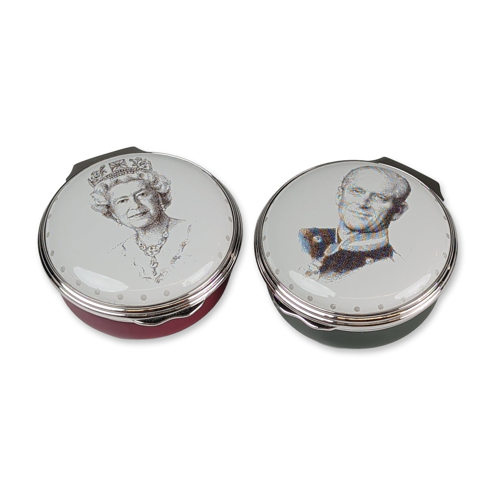 2pc Halcyon Days Enamel Diamond Jubilee Trinket Boxes (1 of 5)