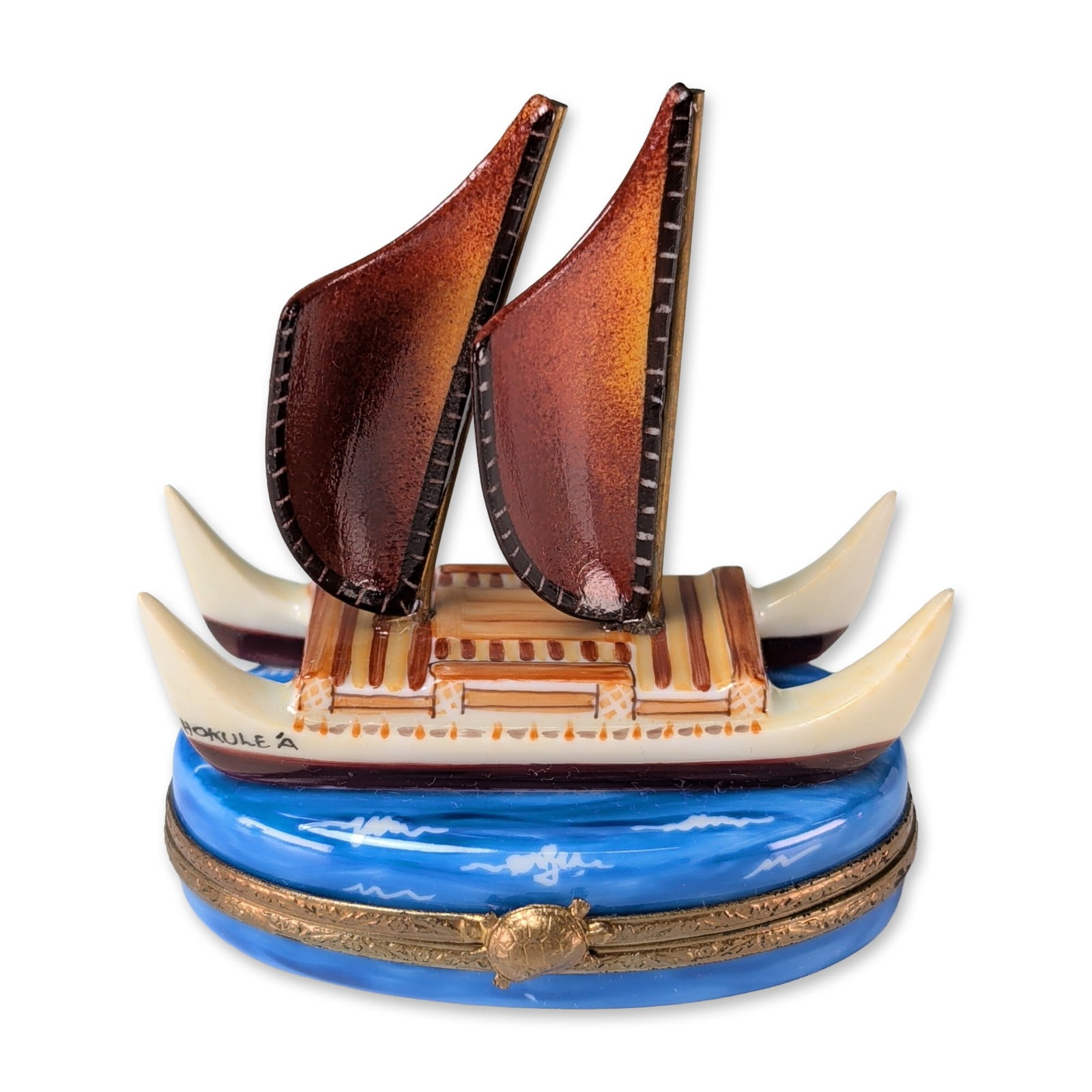 Limoges French Hand Painted Porcelain Hokulea Trinket Box (1 of 5)