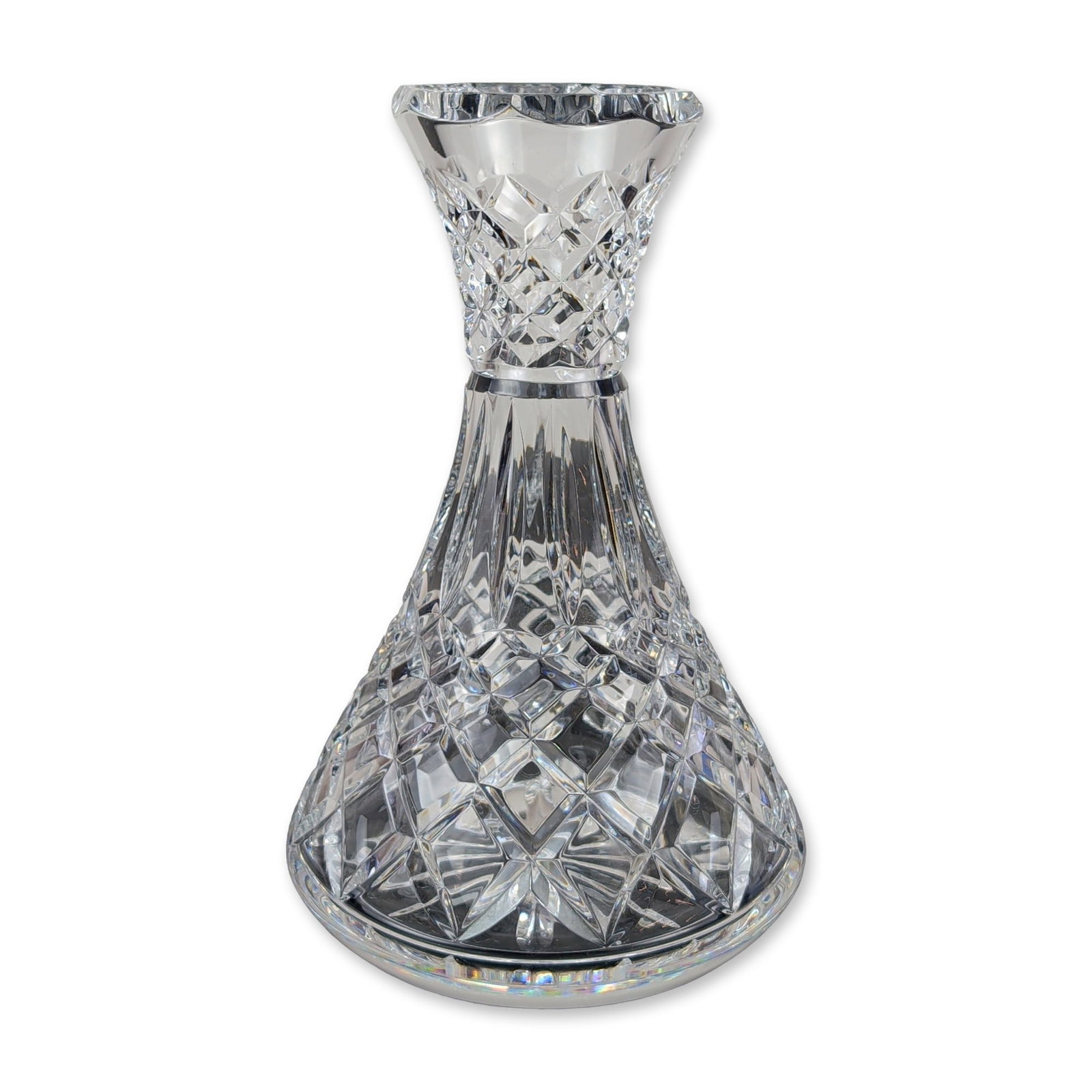 Waterford Archive Crystal Open-Top Wine and Water Carafe: This open-top wine and water carafe from the Waterford Archive Collection is crafted in heavy clear lead crystal with a flared rim and an elegant elongated neck. The cylindrical body is decorated with