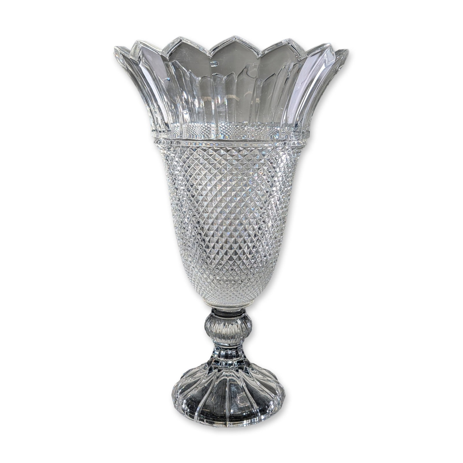 In the Style of Godinger Cut Crystal Footed Urn Vase (1 of 3)