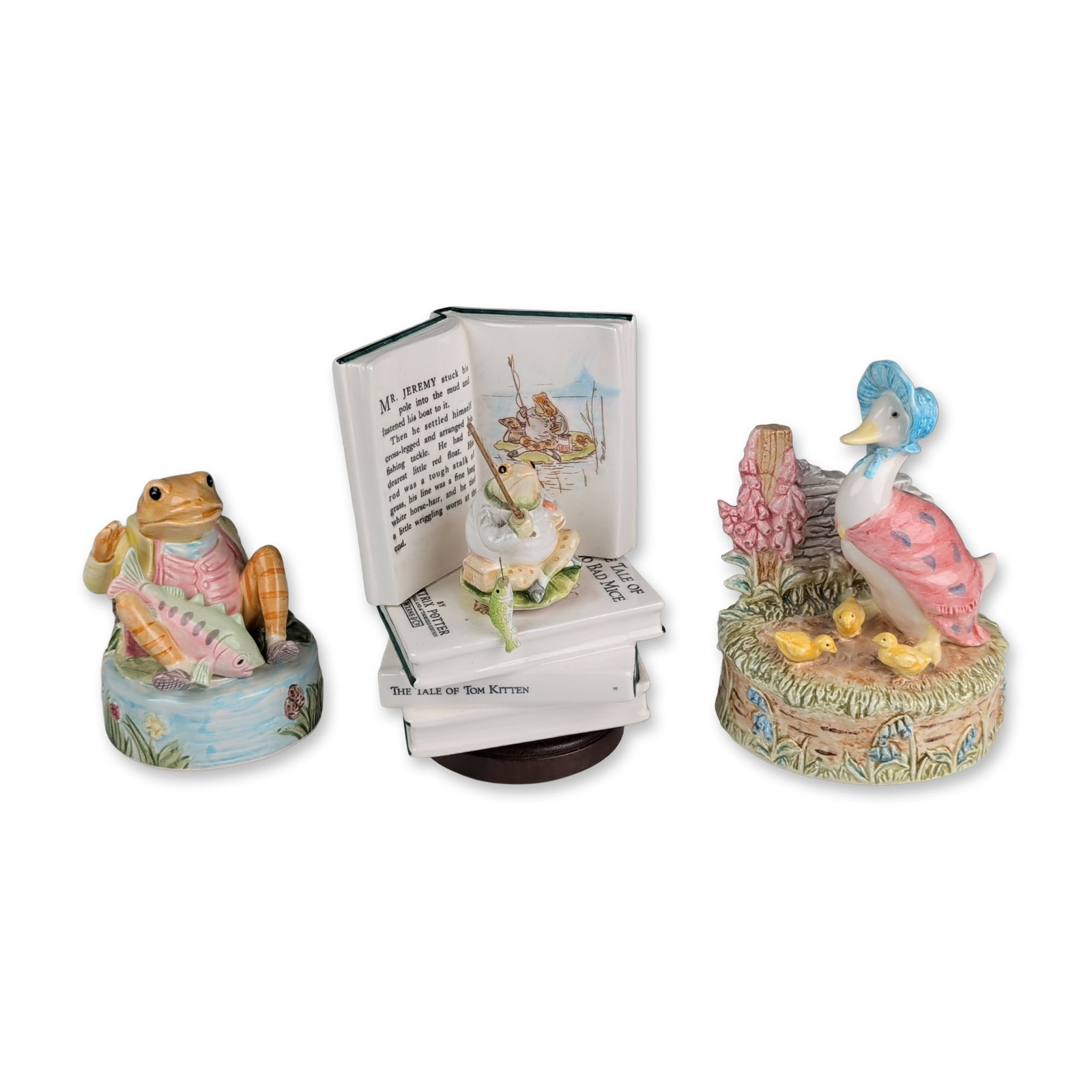 3pc Schmid and Enesco Beatrix Potter Ceramic Music Boxes (1 of 3)