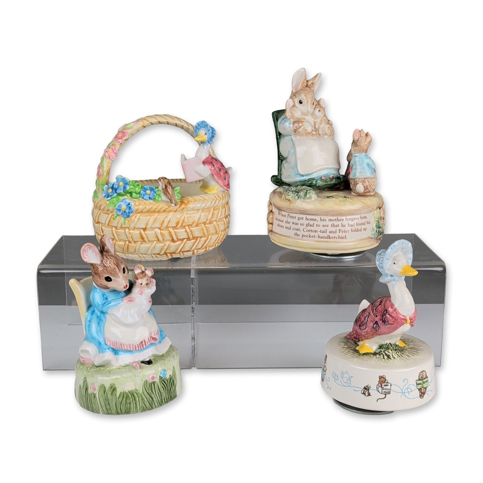 4pc Collection of Schmid Beatrix Potter Ceramic Music Boxes (1 of 3)