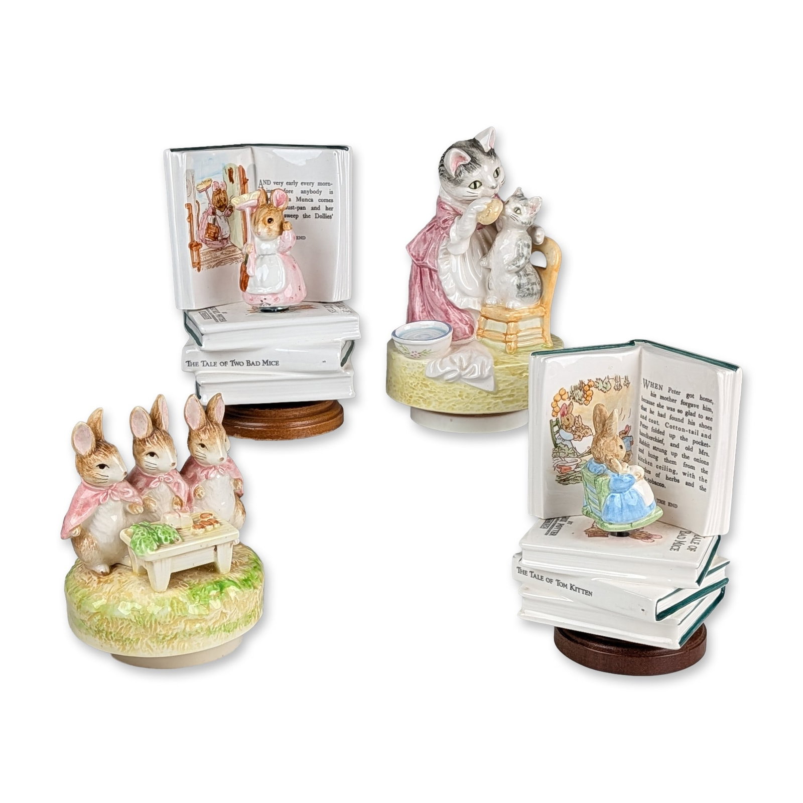 4pc Schmid Beatrix Potter Ceramic Musical Boxes (1 of 3)