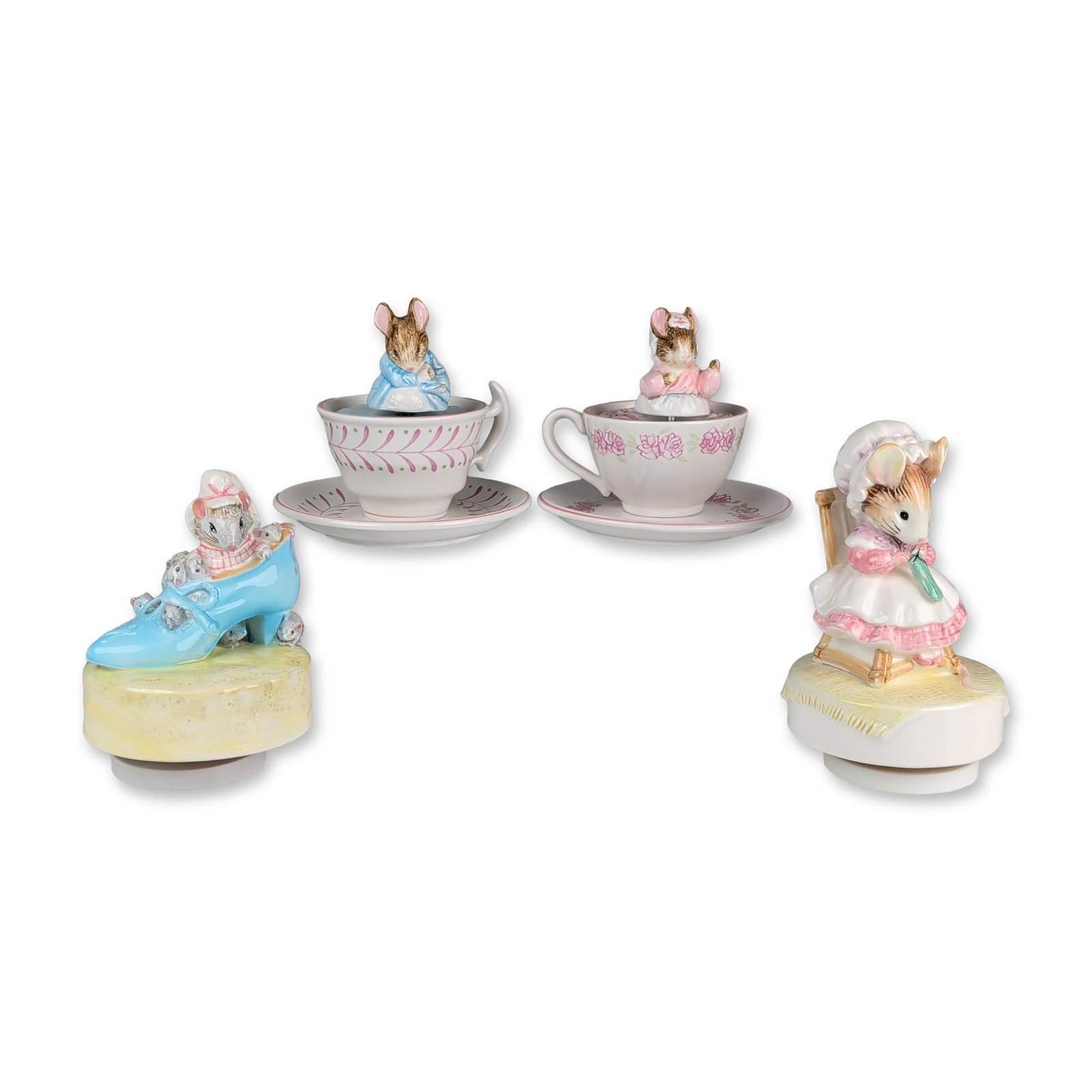 4pc Schmid Beatrix Potter Ceramic Musical Figurines (1 of 3)