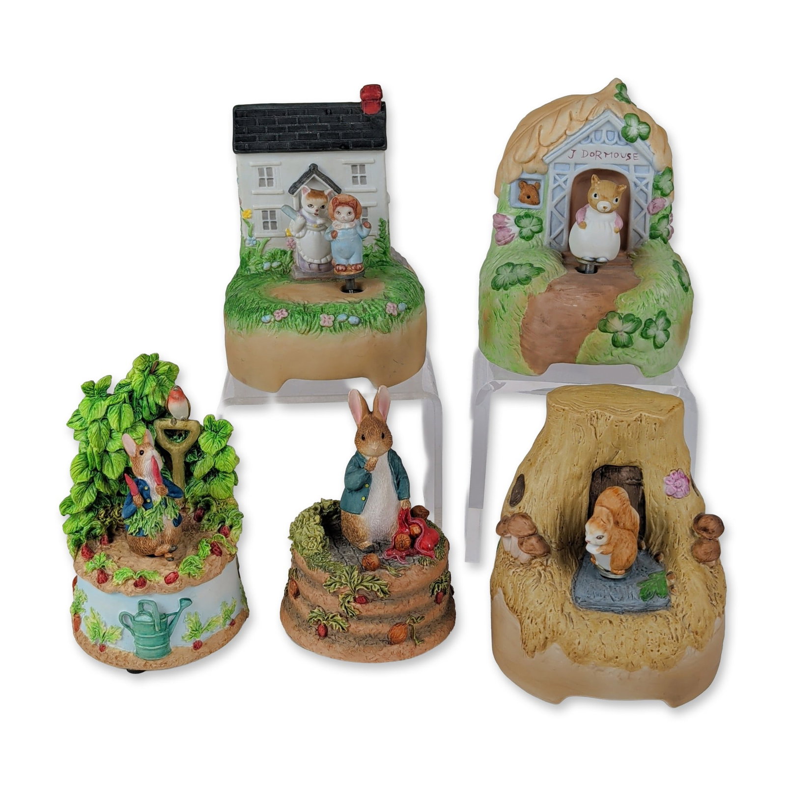 5pc Collection of Beatrix Potter Musical Porcelain Figurines (1 of 6)
