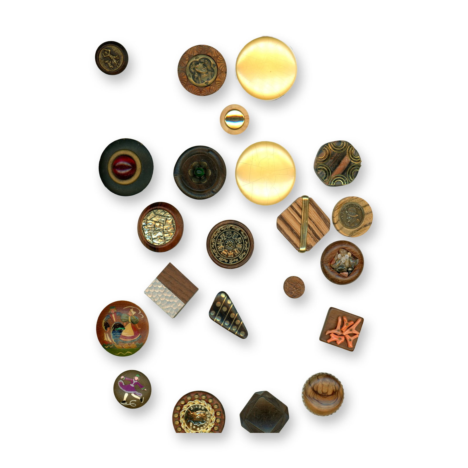 1 CARD OF ASSORTED WOOD BUTTONS (1 of 5)