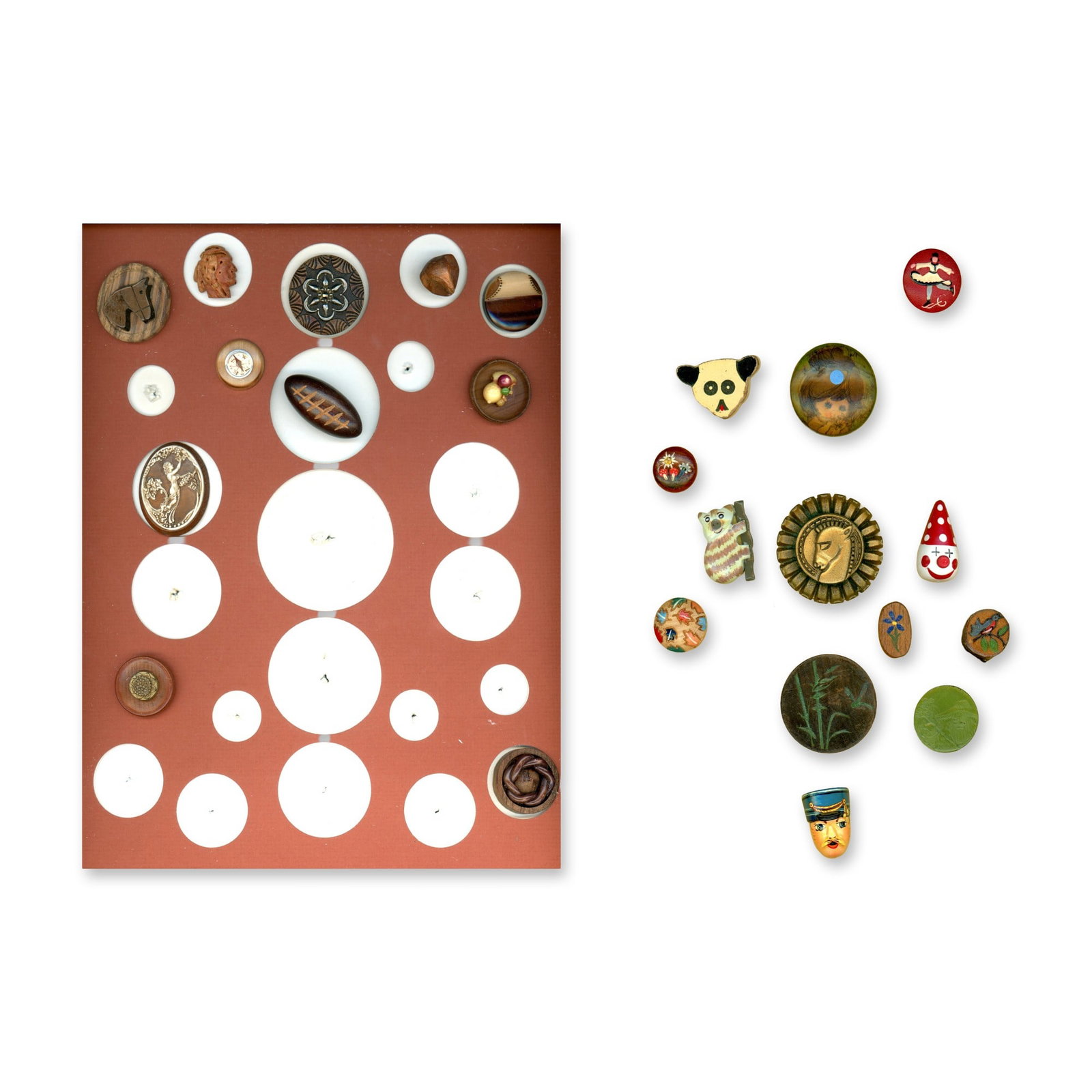 2 CARDS OF ASSORTED WOOD BUTTONS (1 of 3)