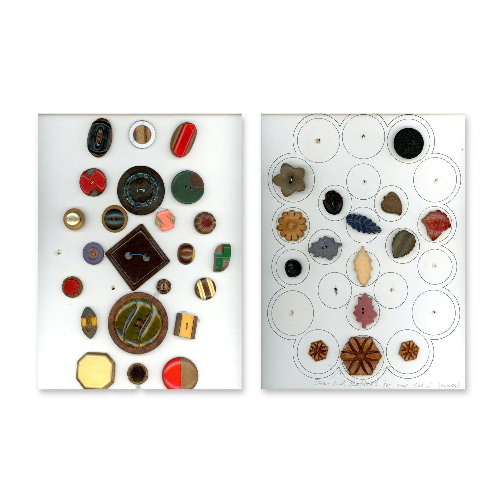 2 CARDS OF ASSORTED WOOD BUTTONS (1 of 3)