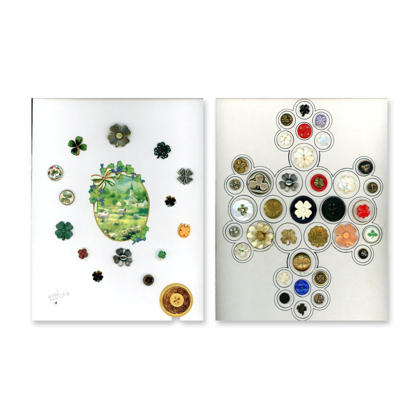 2 CARDS OF CLOVER BUTTONS (1 of 3)