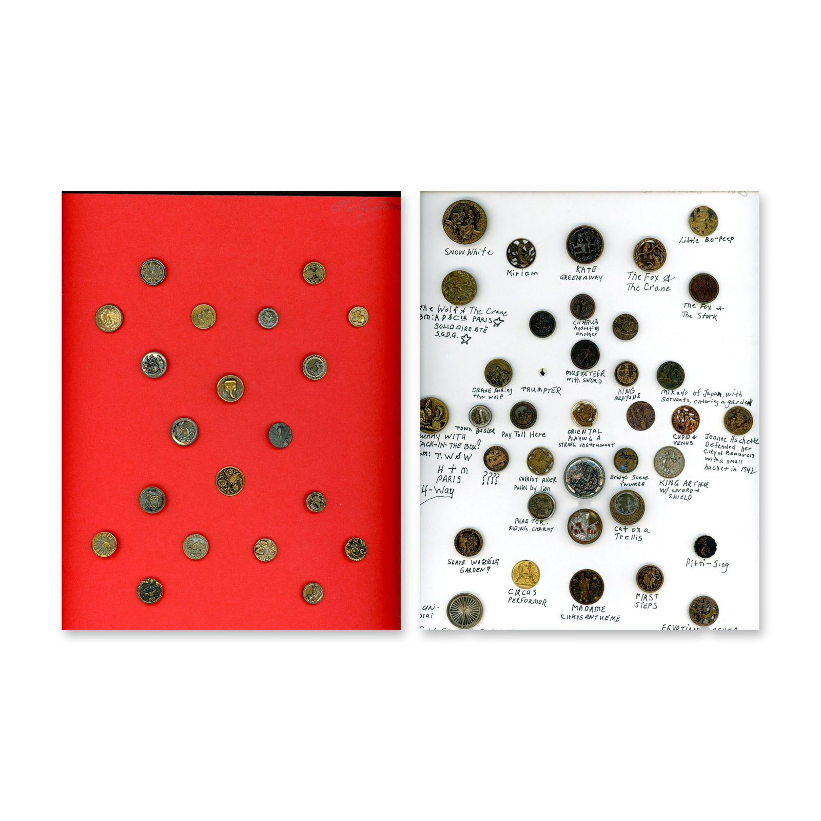 2 CARDS OF DIVISION ONE METAL PICTORILA BUTTONS (1 of 3)