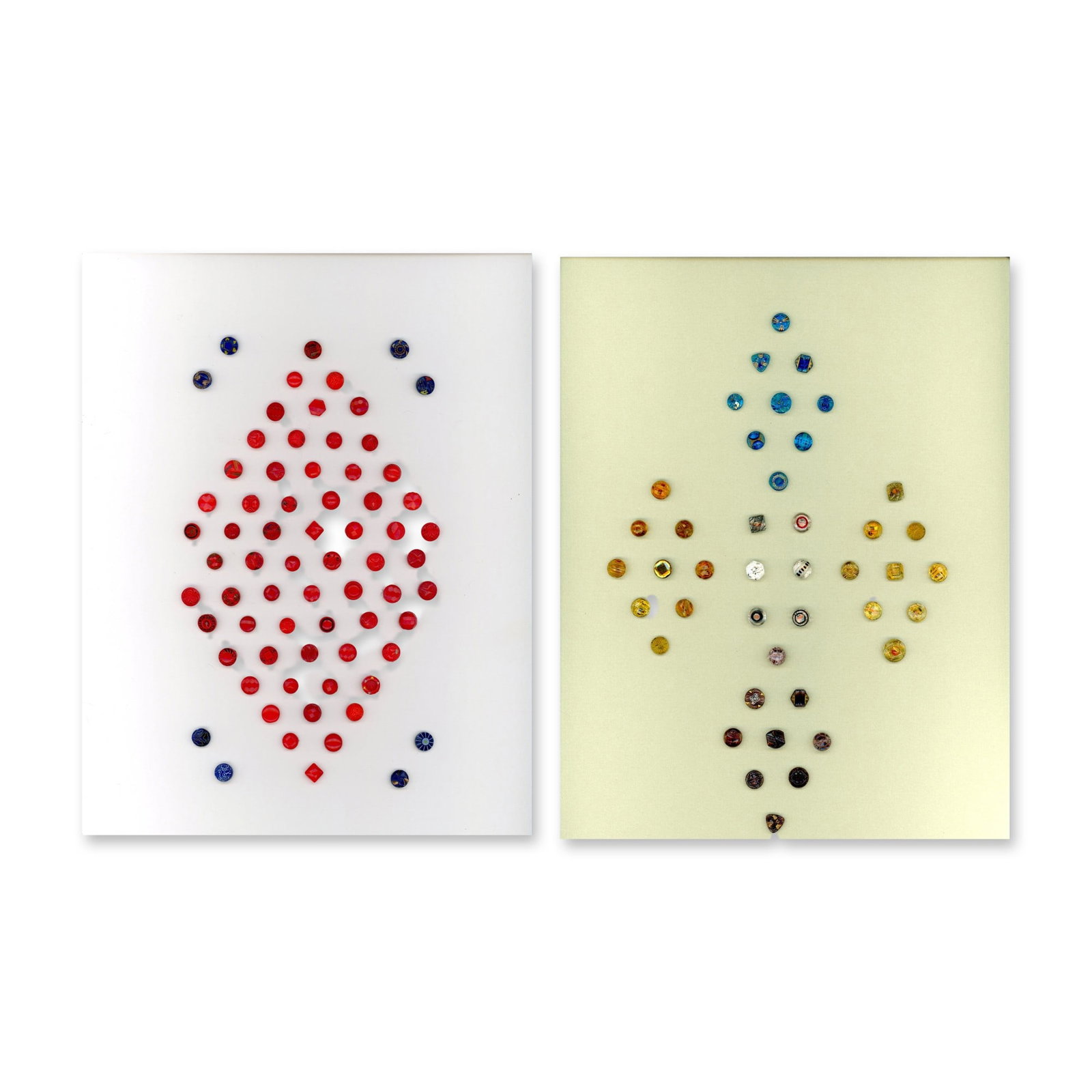 2 CARDS OF GLASS DIMINUTIVE BUTTONS (1 of 3)