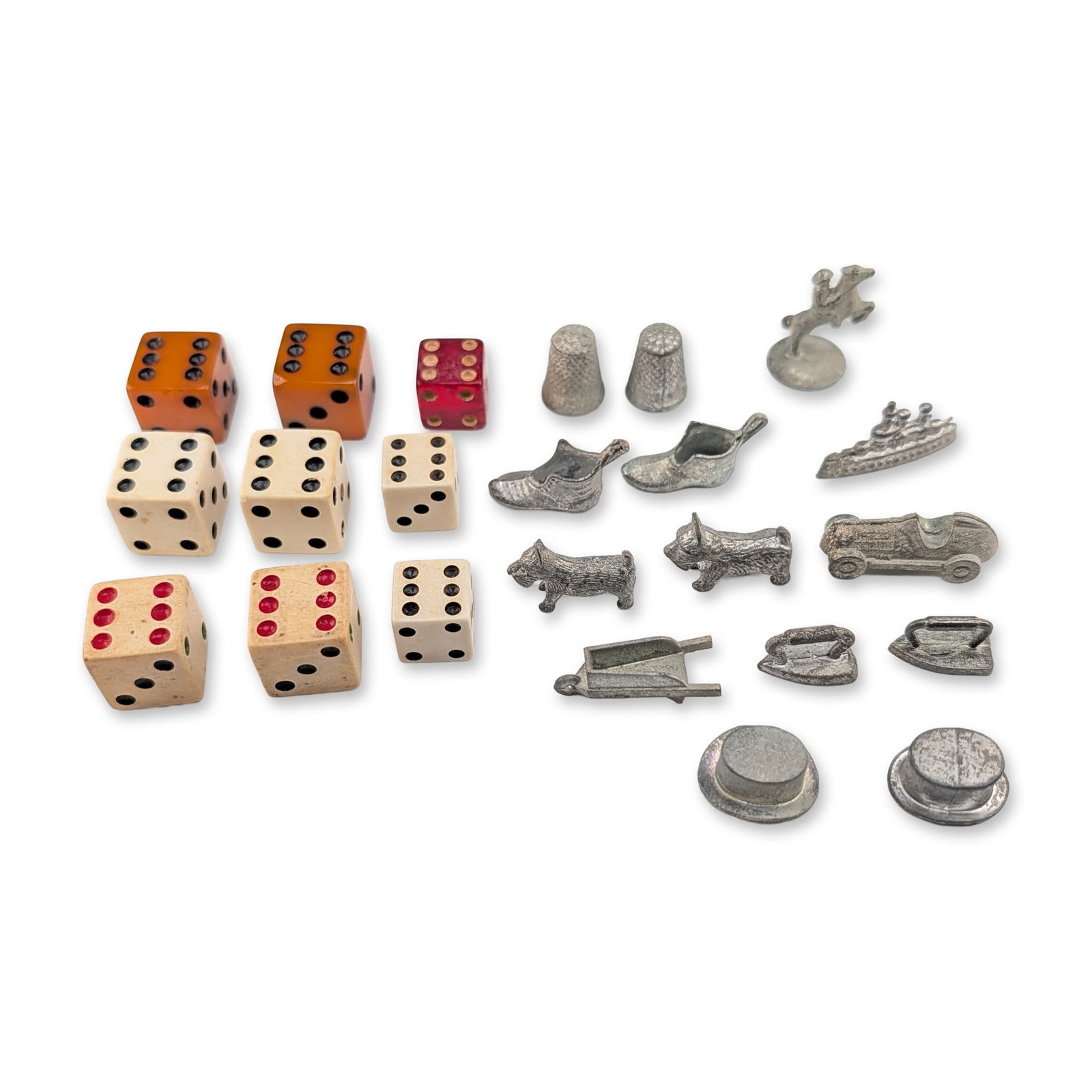 23pc Group of Vintage Monopoly Board Game Tokens and Dice (1 of 2)