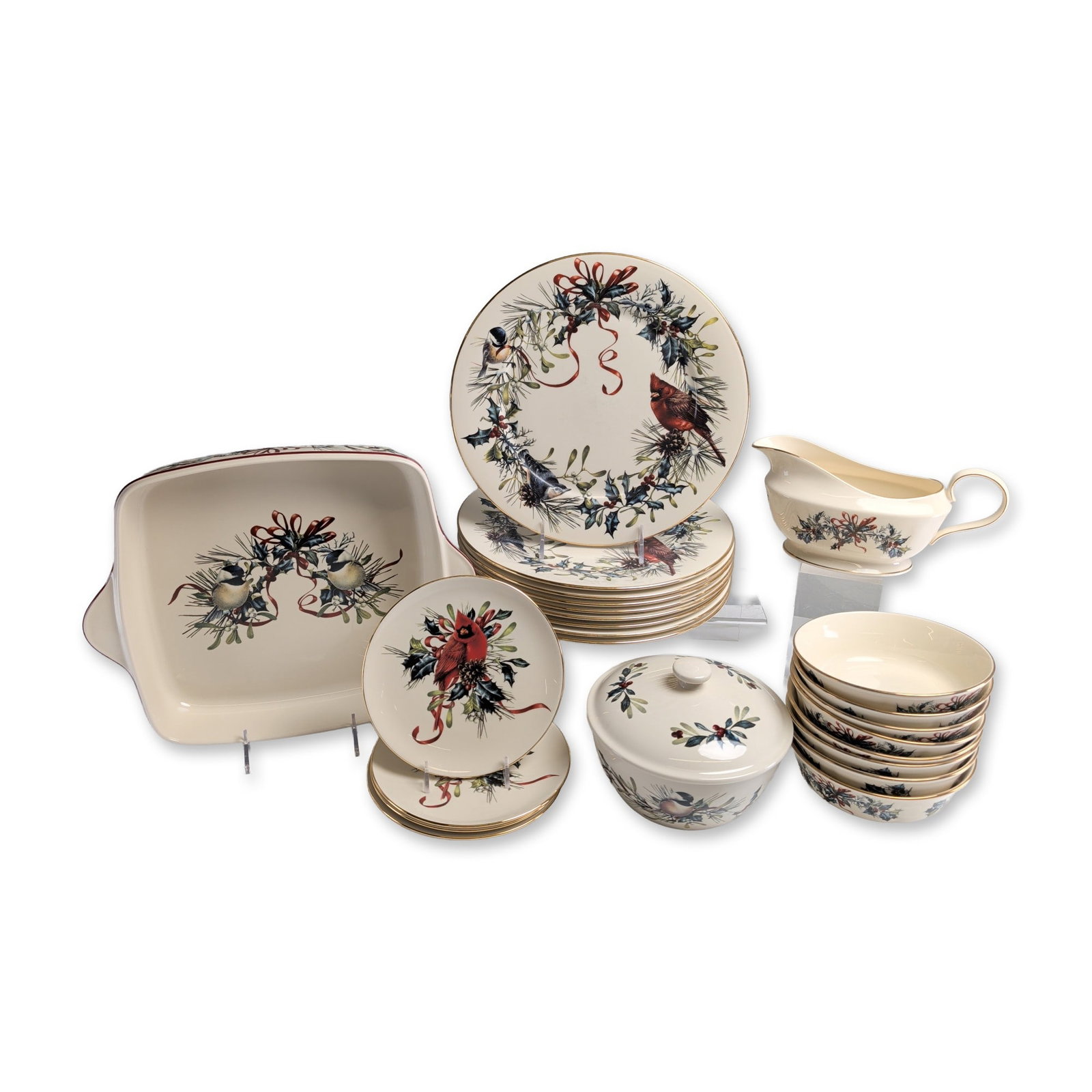 24pc Lenox Winter Greetings Porcelain Dinnerware Set (1 of 6)