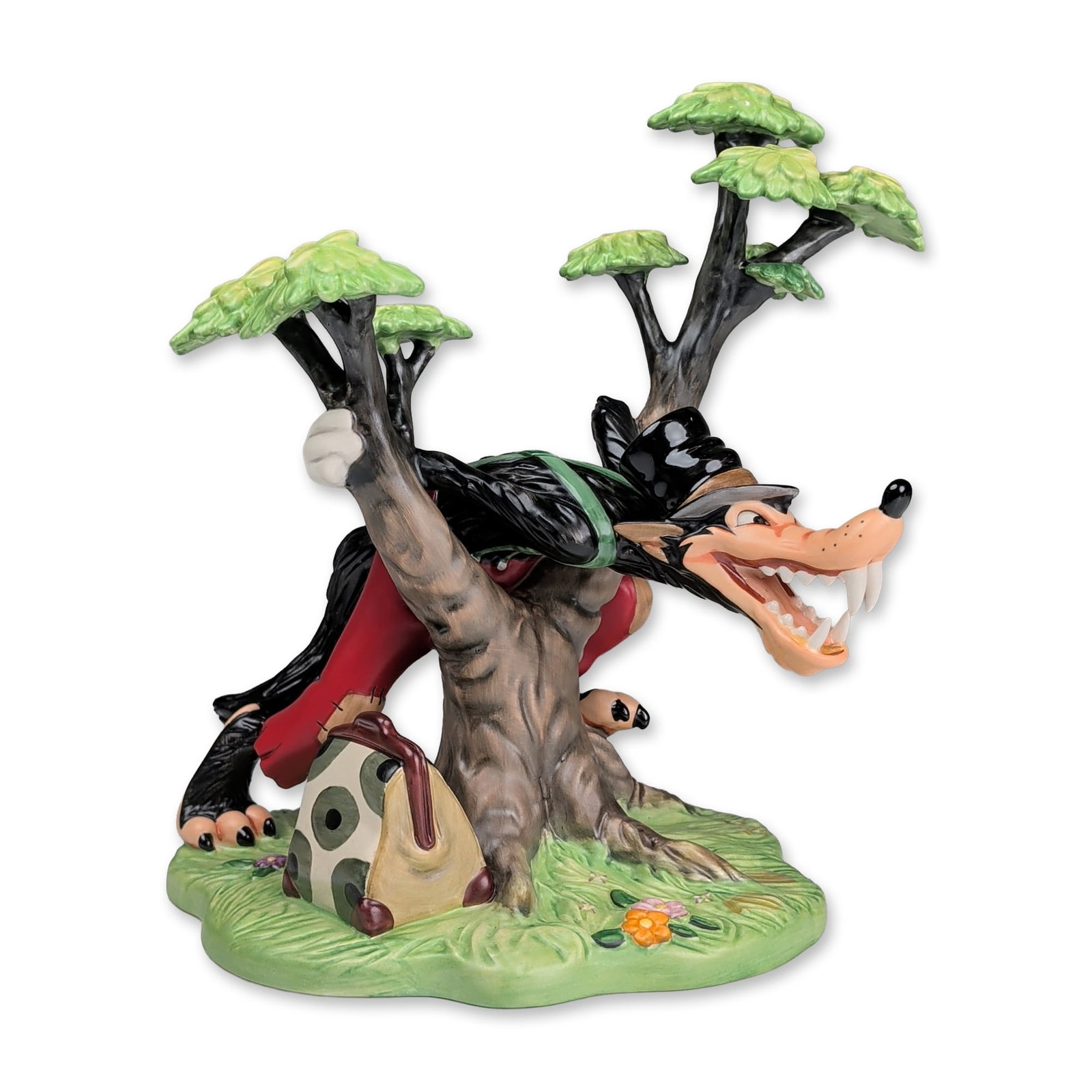 Walt Disney Classics Collection LE Porcelain Figurine, Big Bad Wolf: Walt Disney Classics Collection hand-painted porcelain figurine titled Who's Afraid of the Big Bad Wolf?, released in 1993 to commemorate the 60th anniversary of the 1933 animated short Three Little P