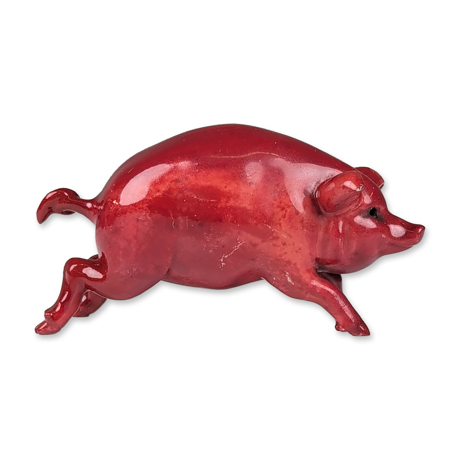 Bernard Moore Flambe Ceramic Pig Figurine (1 of 4)