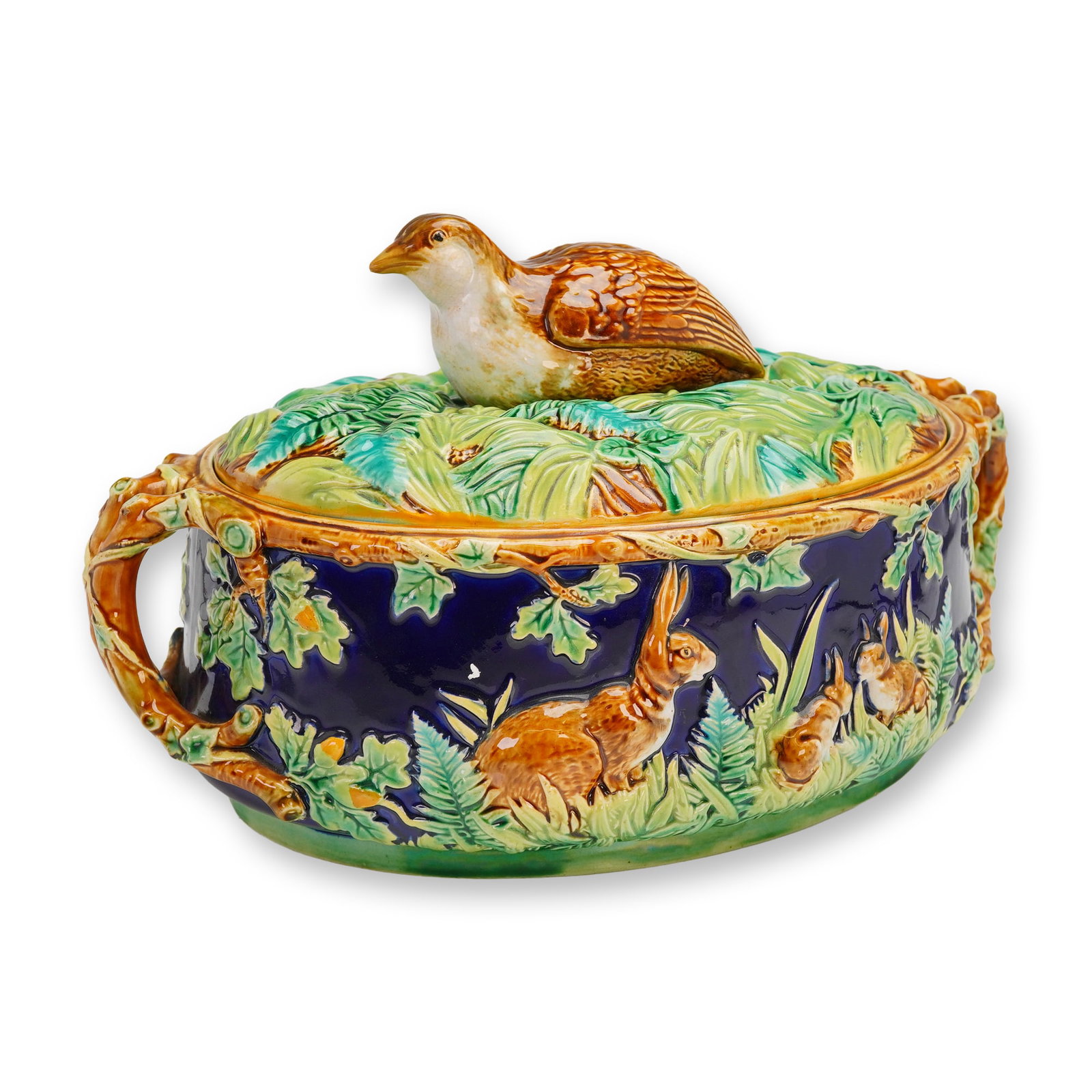 George Jones Majolica Game Pie Dish with Cover (1 of 5)