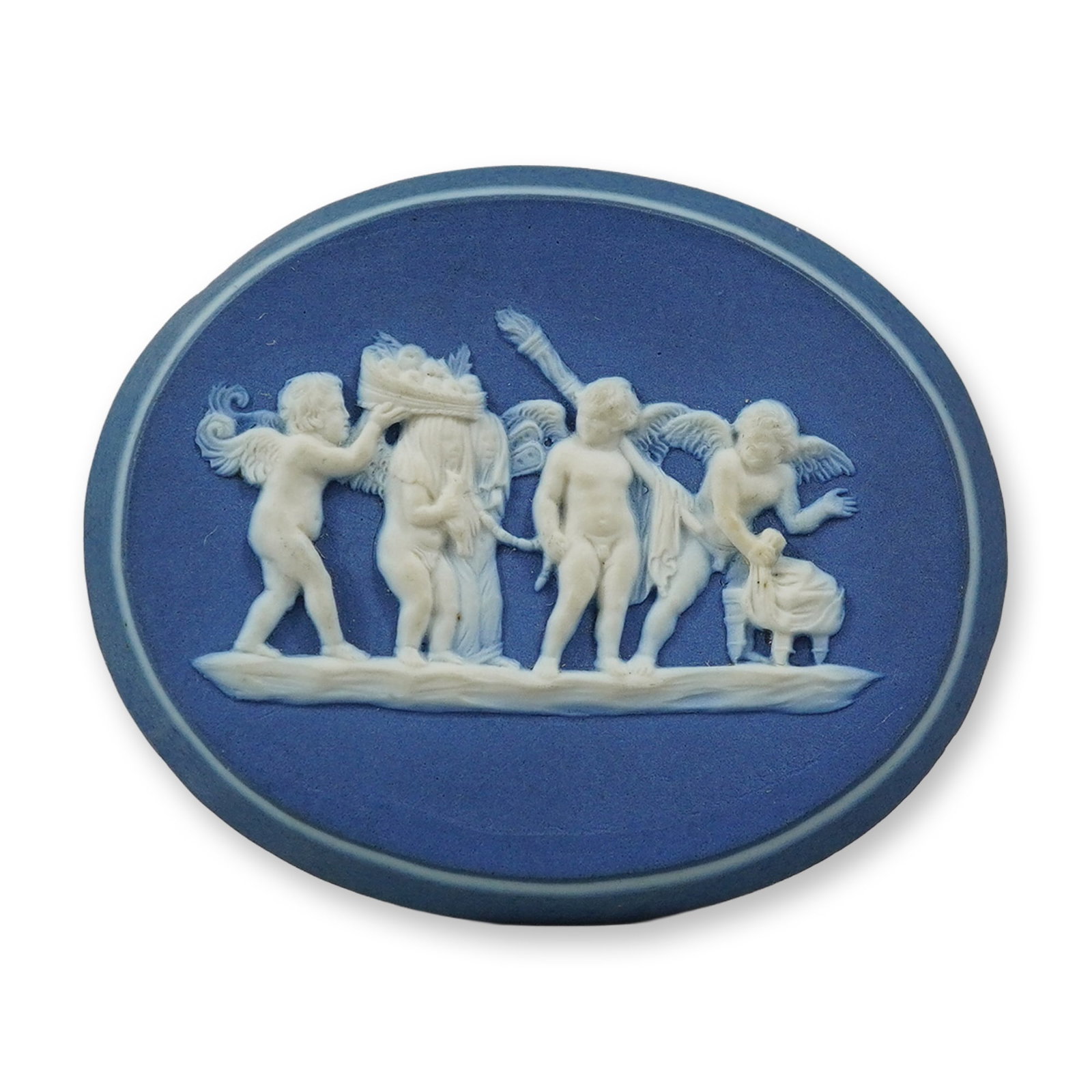 Wedgwood & Bentley Jasperware Oval Medallion, The Marriage of Cupid and Psyche (1 of 2)