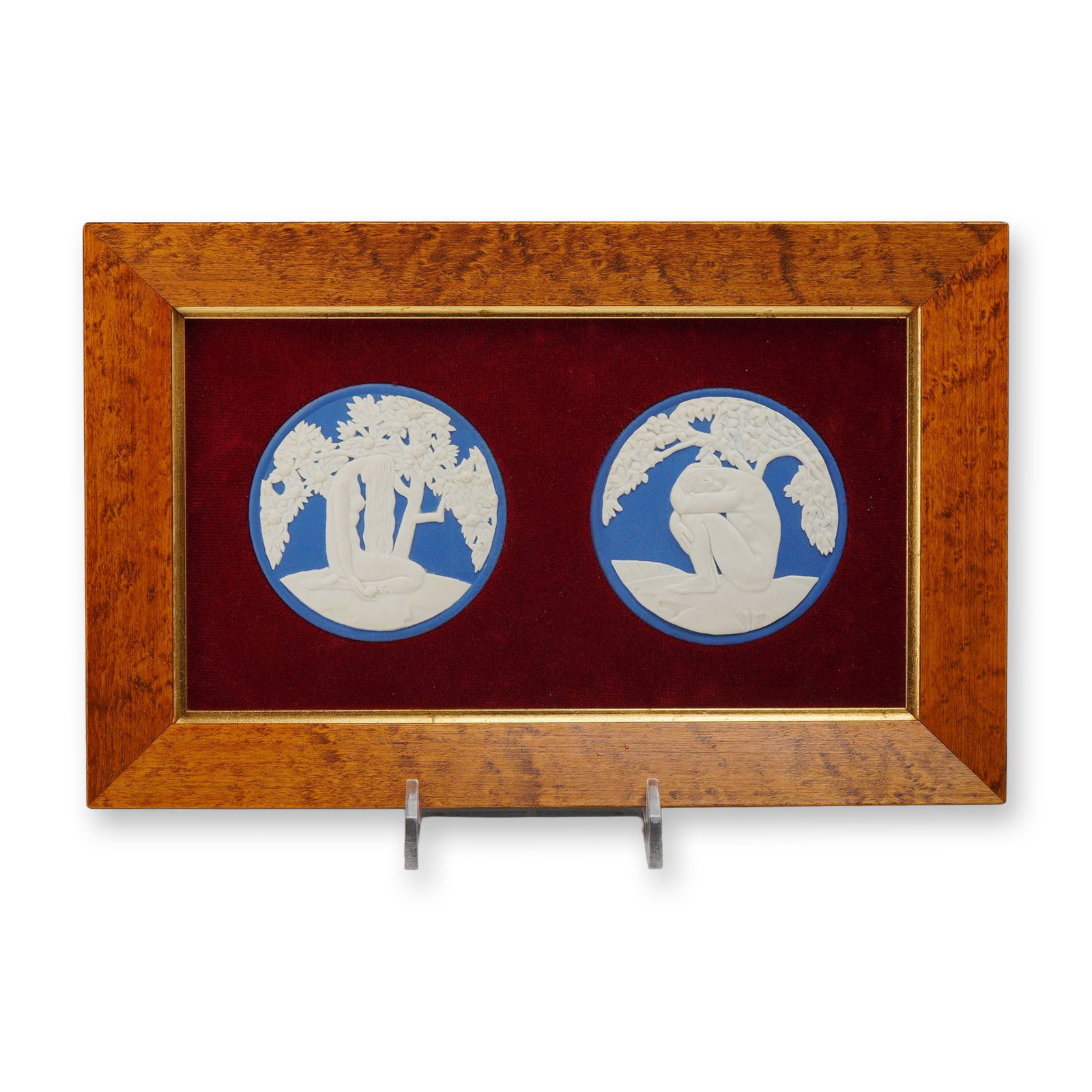 Pair of Wedgwood Framed Anna Zinkeisen Adam and Eve Jasperware Plaques (1 of 5)
