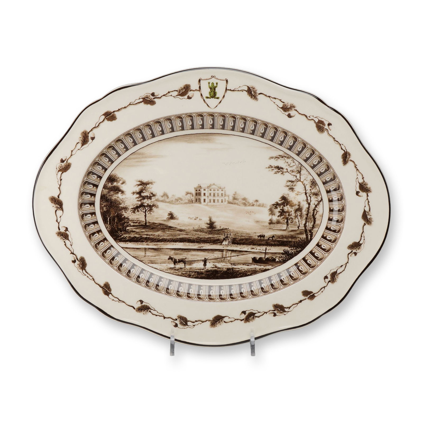 Wedgwood Queen's Ware Limited Edition Frog Service Reproduction Platter View of Etruria (1 of 3)