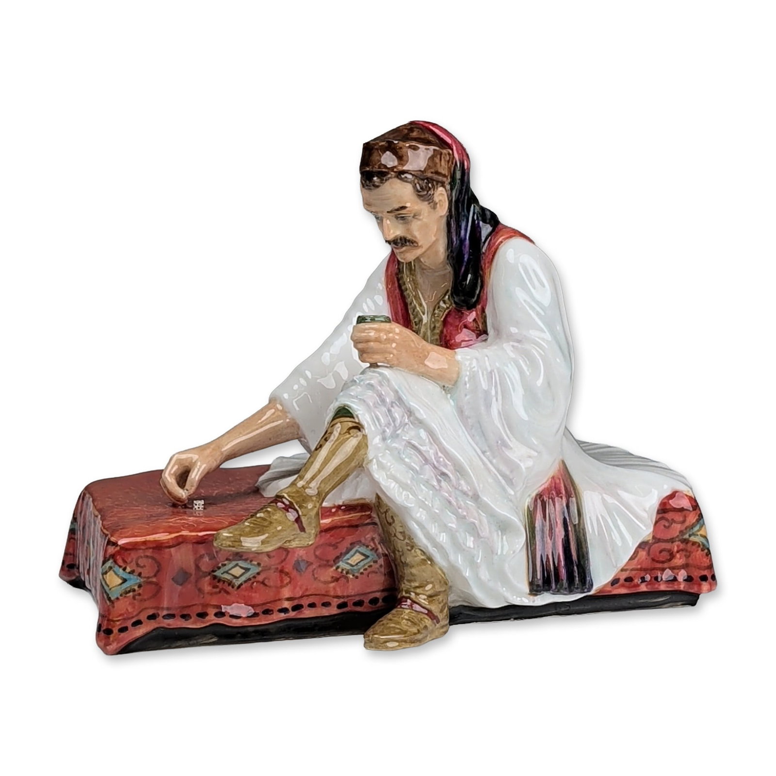Reginald "Reg" Johnson Studio Pottery Figurine, Albanian Dice Player (1 of 4)