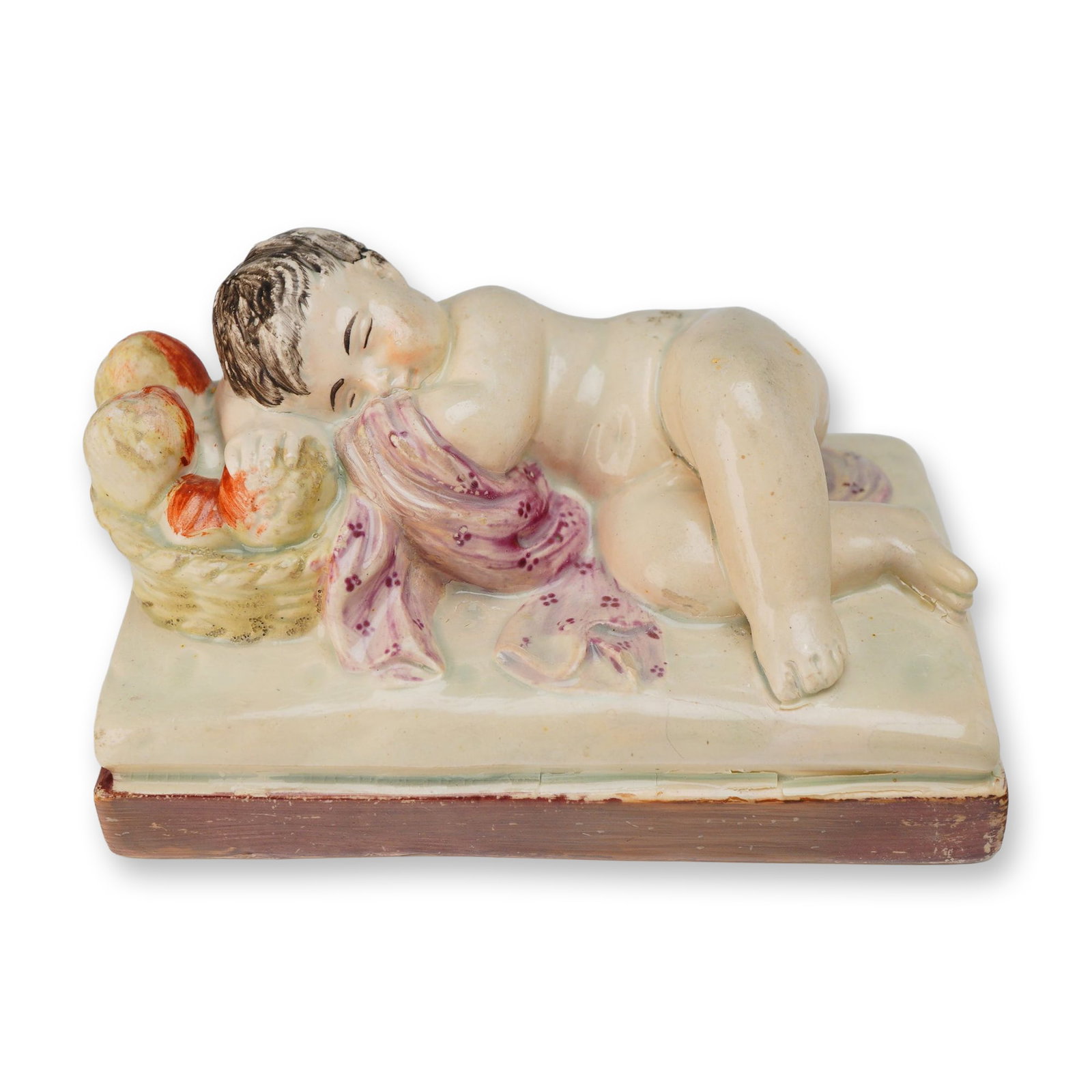 Wedgwood Hand-Painted Pearlware Sleeping Cherub Figurine (1 of 4)