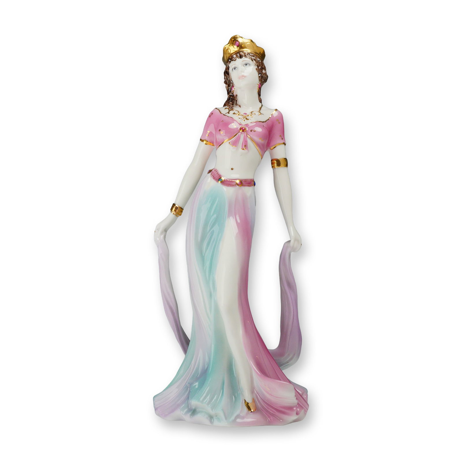 Coalport Bone China Fabled Beauties Figurine, Salome: Limited edition figurine 985 of 9,500 from the Fabled Beauties collection, sculpted by David Cornell. Depicting Salome, the New Testament figure famed for her dance that led to John the Baptist's behe