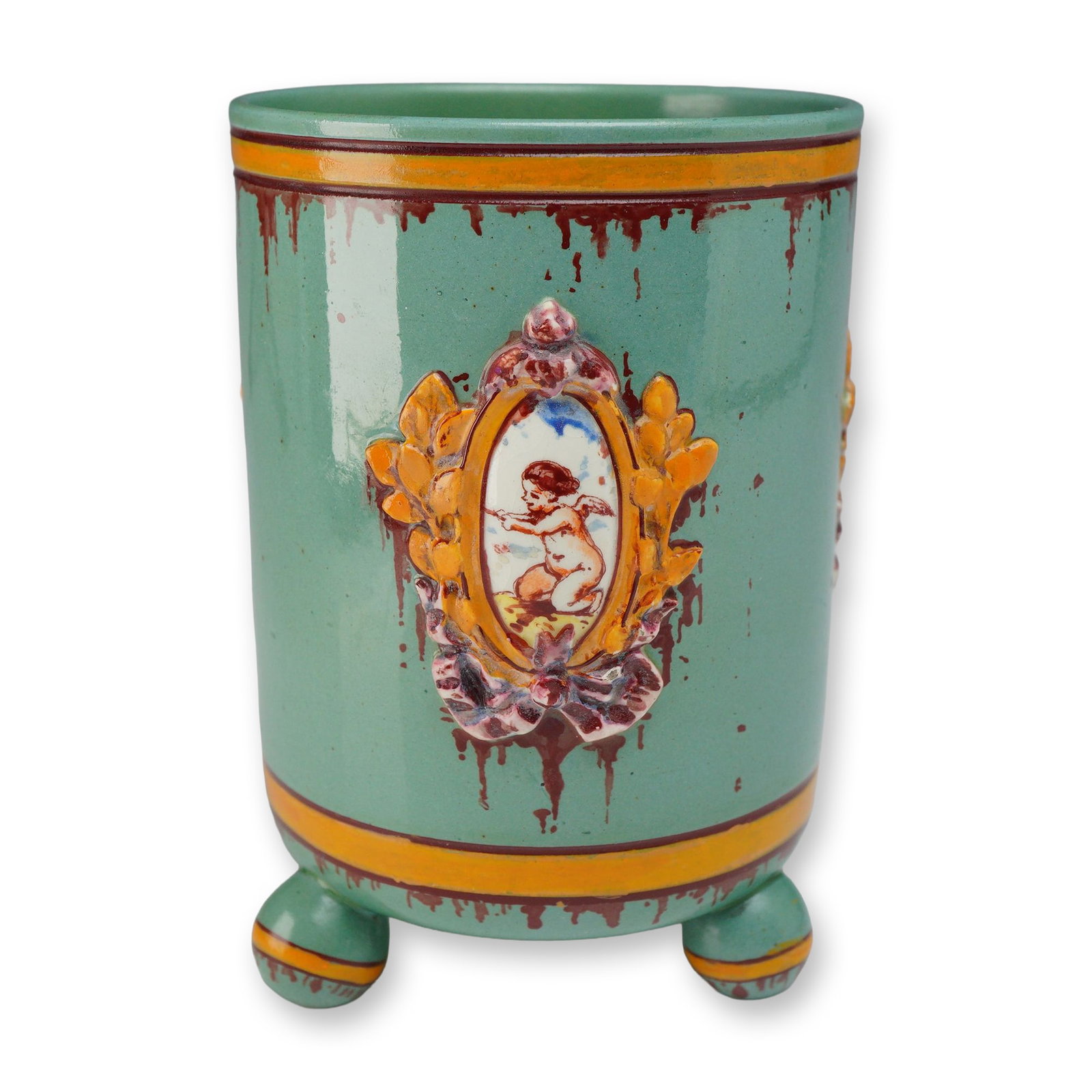 Wedgwood Majolica Footed Cachepot, circa 1870 (1 of 4)
